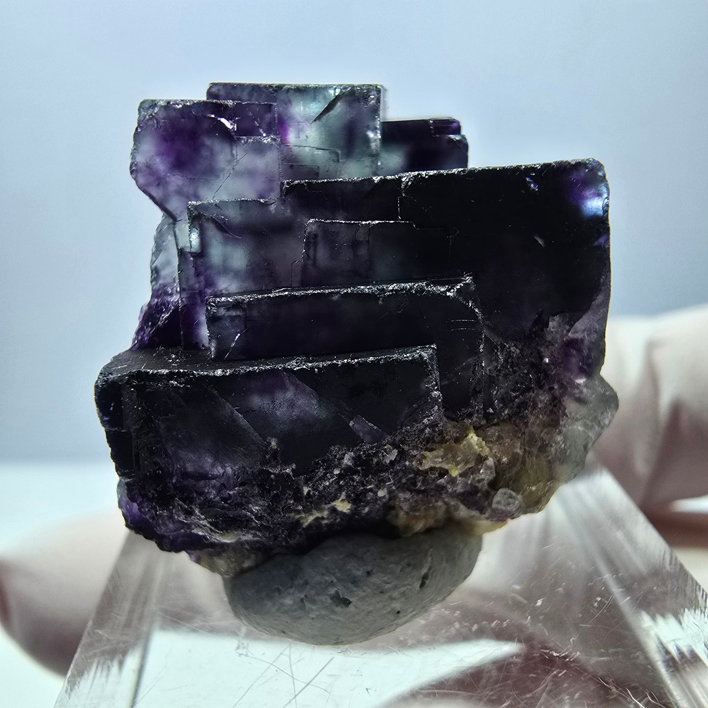 Seltene Fluorit Würfel Stufe, grün lila Okorusu, Namibia 26*24*19mm