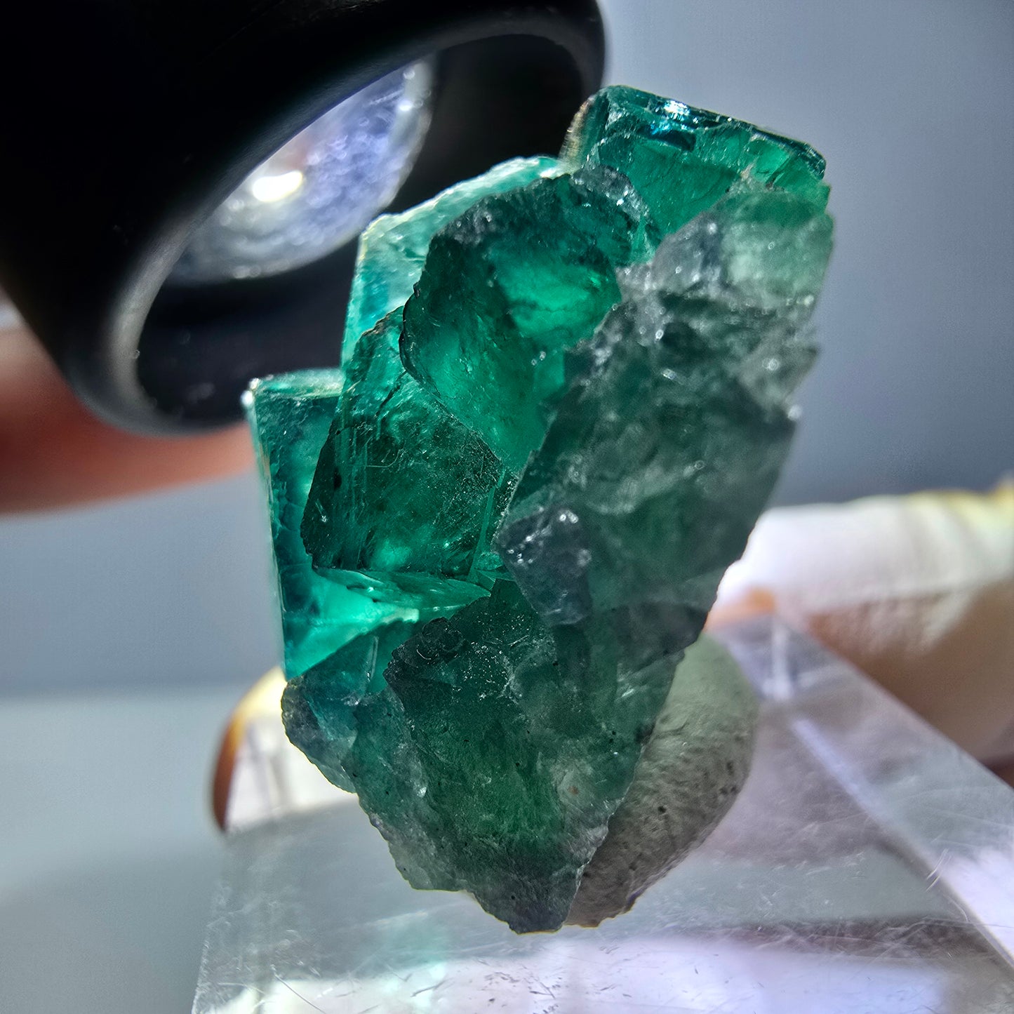 Phantom Fluorit Würfel Stufe, grün parkettiert Okorusu, Namibia 27*27*17mm