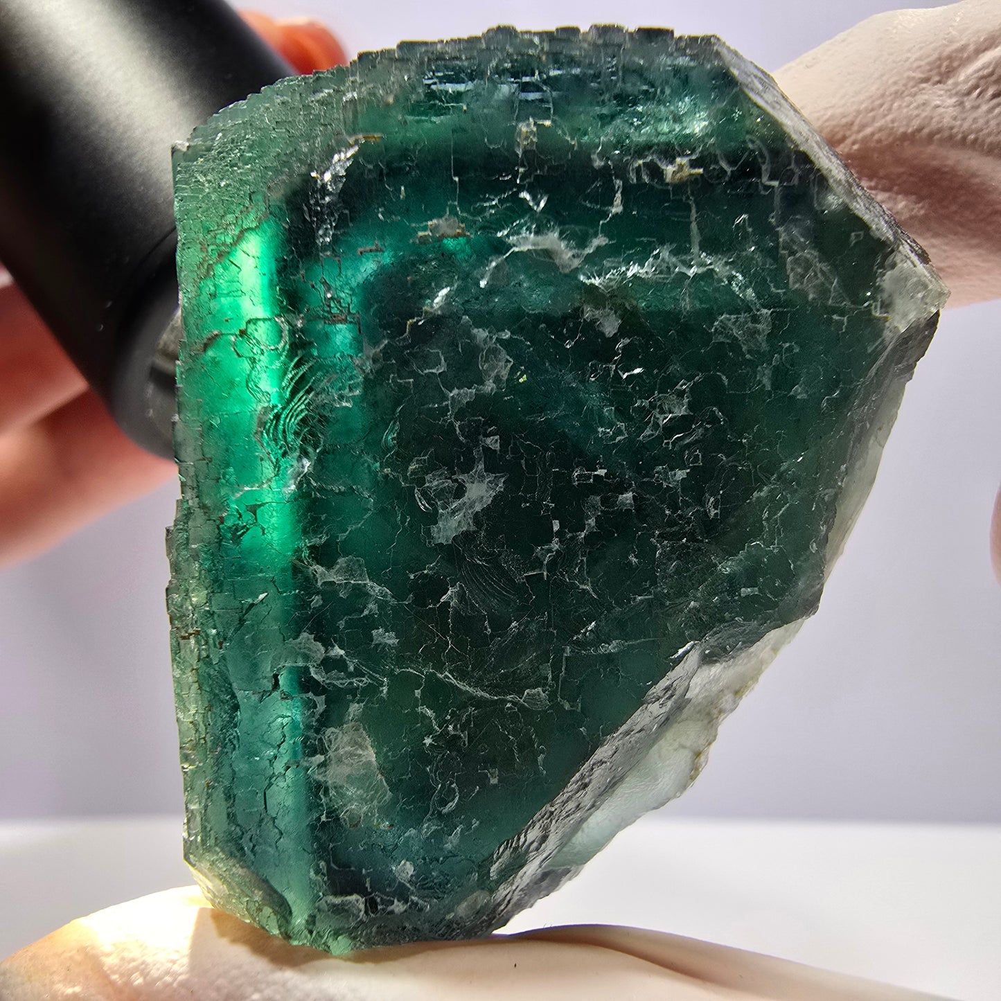 Spécimen de cube de fluorite fantôme, parquet vert Okorusu, Namibie 44*37*35 mm