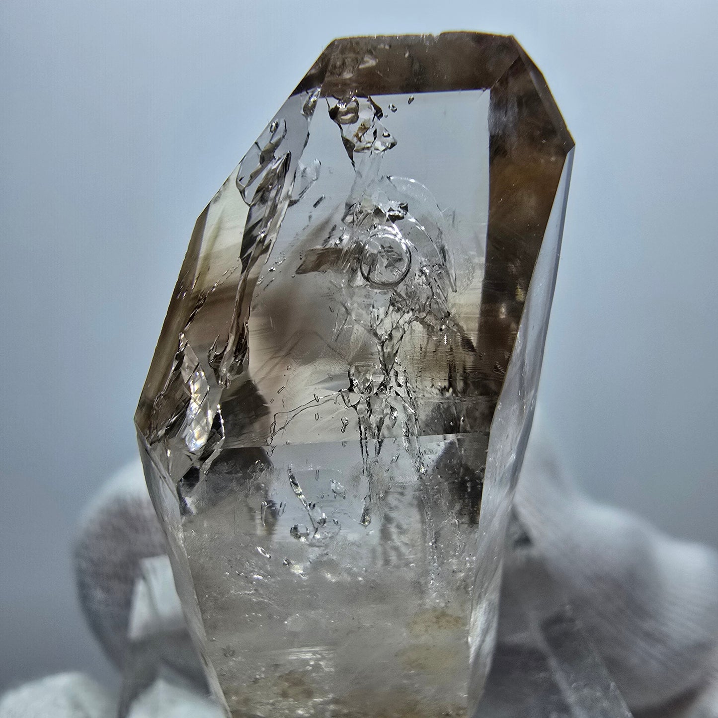 Enhydro Phantom Smoky Quartz Scepter, 1x Bubble Goboboseb, Namibia 36*18*12mm