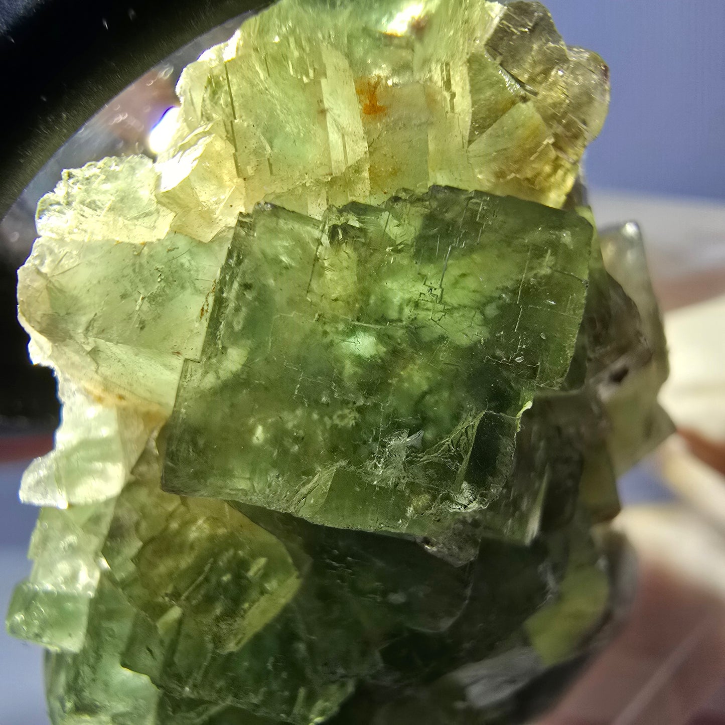 Rare spécimen de cube de fluorite fantôme, vert Okorusu, Namibie 45 x 33 x 17 mm