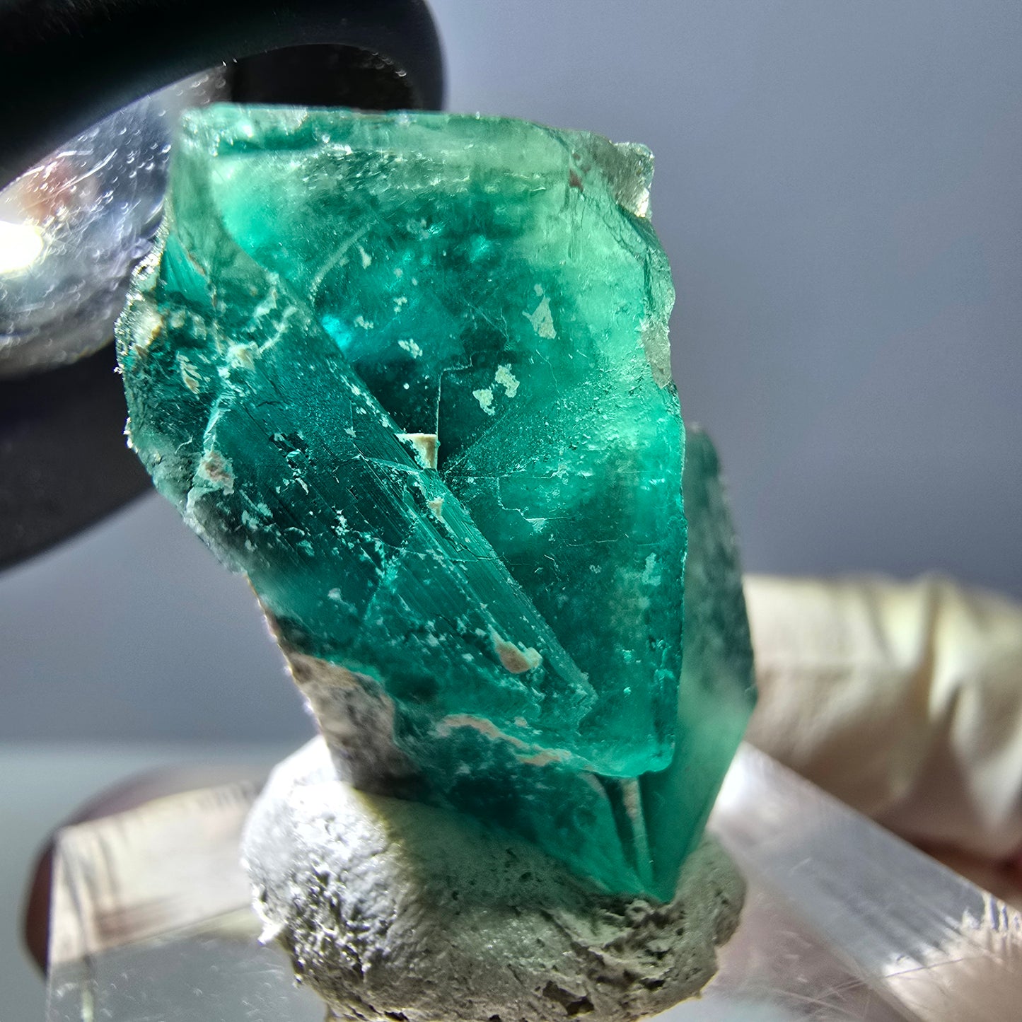 Spécimen de cube de fluorite fantôme, parquet vert Okorusu, Namibie 25 x 21 x 19 mm