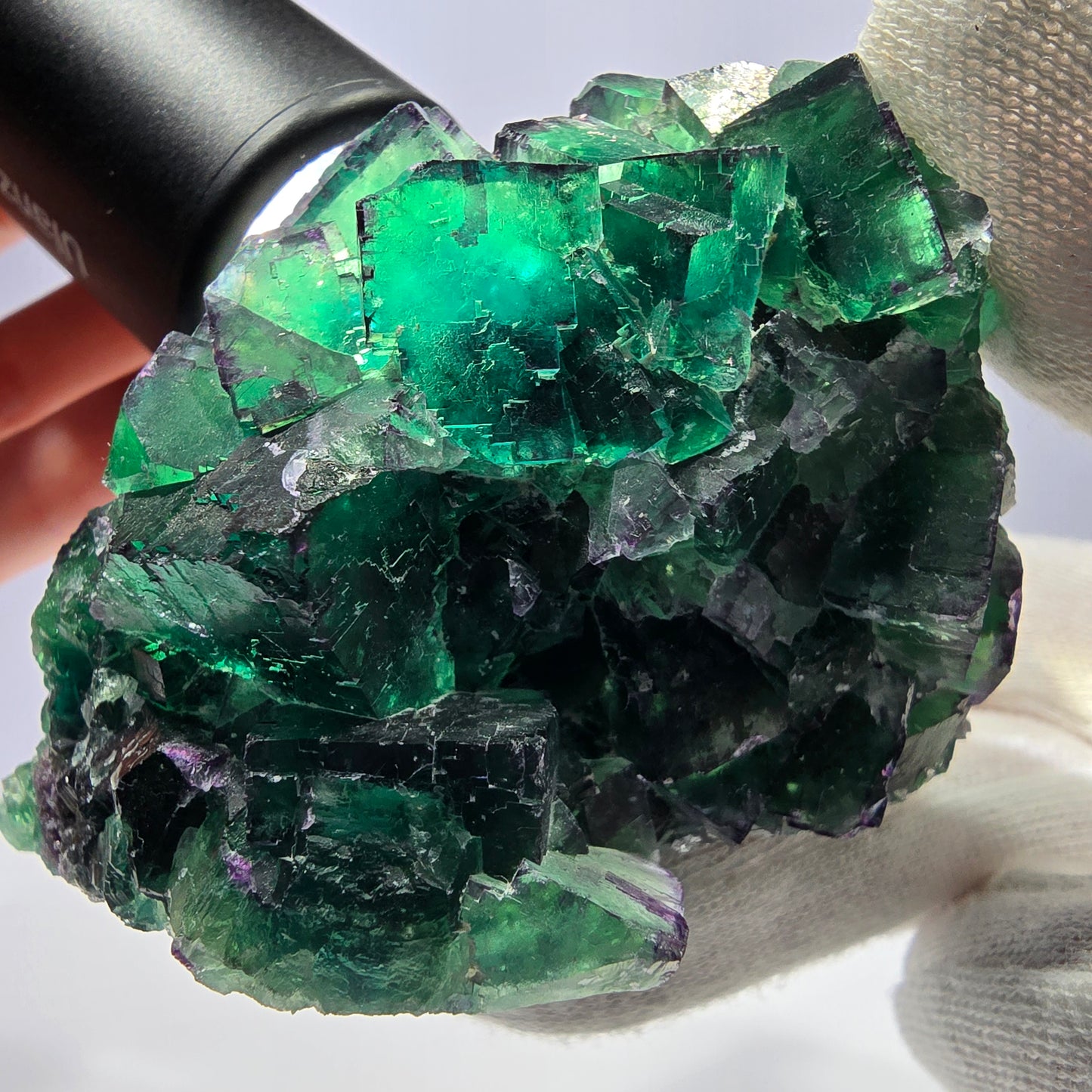 Spécimen de cube de fluorite fantôme, parqueté zonal Okorusu Namibie 74*50*50mm