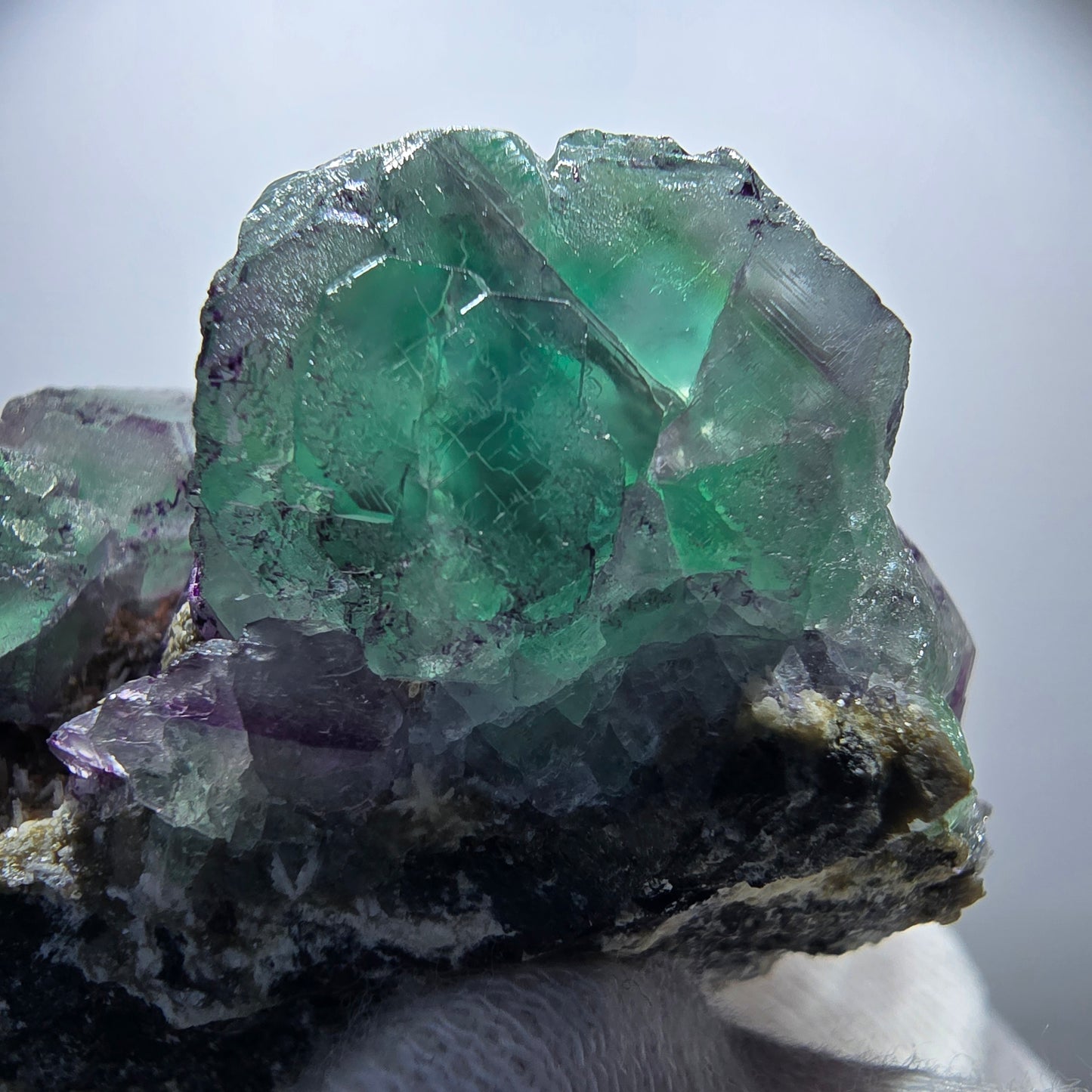 Phantom Fluorite zonal, Muscovite, Schorl Tourmaline specimen Erongo Namibia 62*48*33mm
