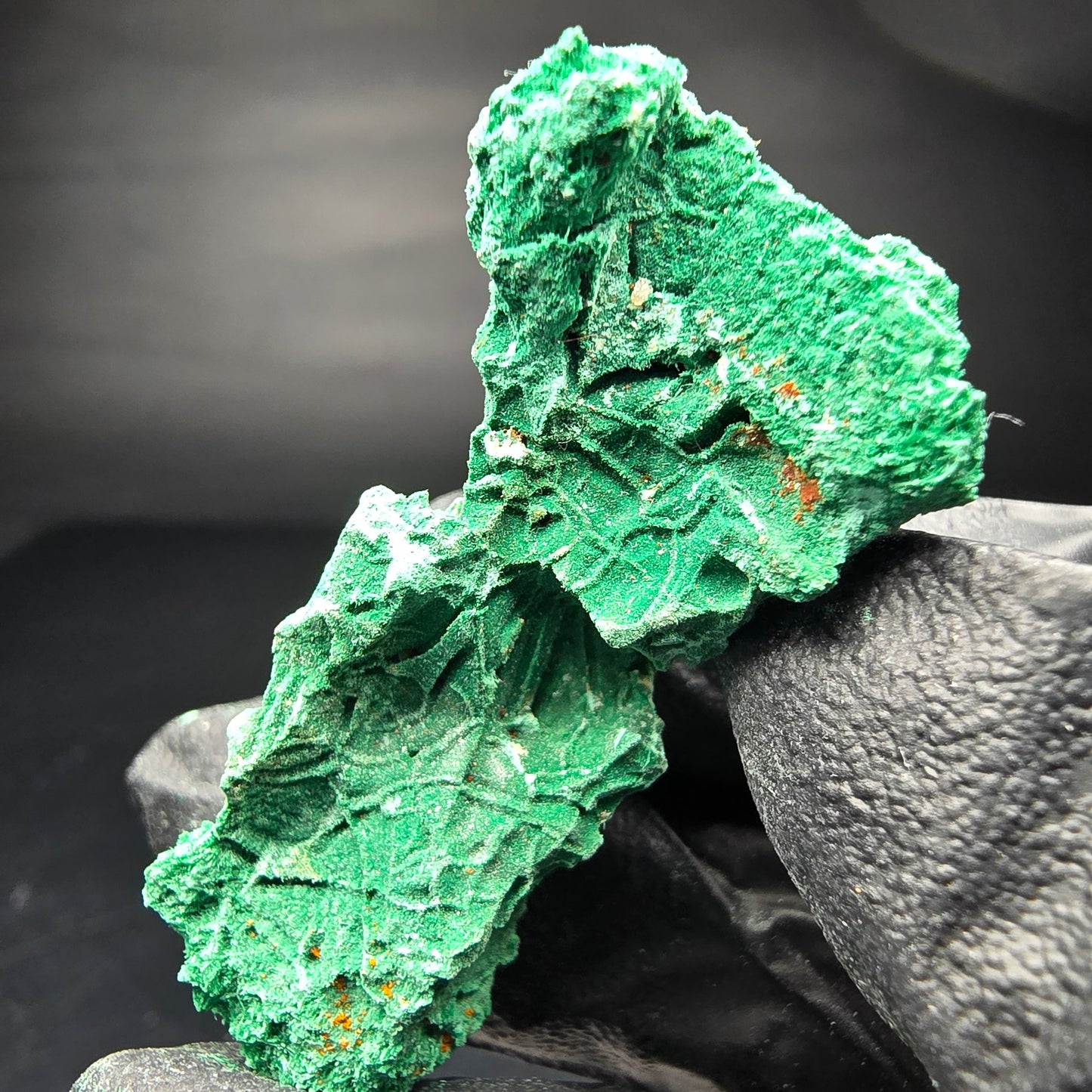 Seltene Malachit Stufe, grün Kaokoveld, Namibia 47*22*23mm Mineraliensammlung