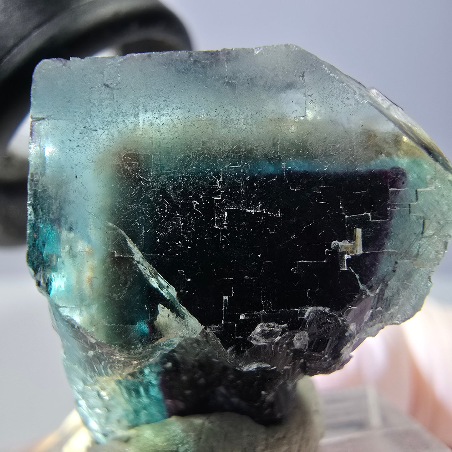 Phantom Fluorite cube parquetted, green purple Okorusu, Namibia 27*22*21mm