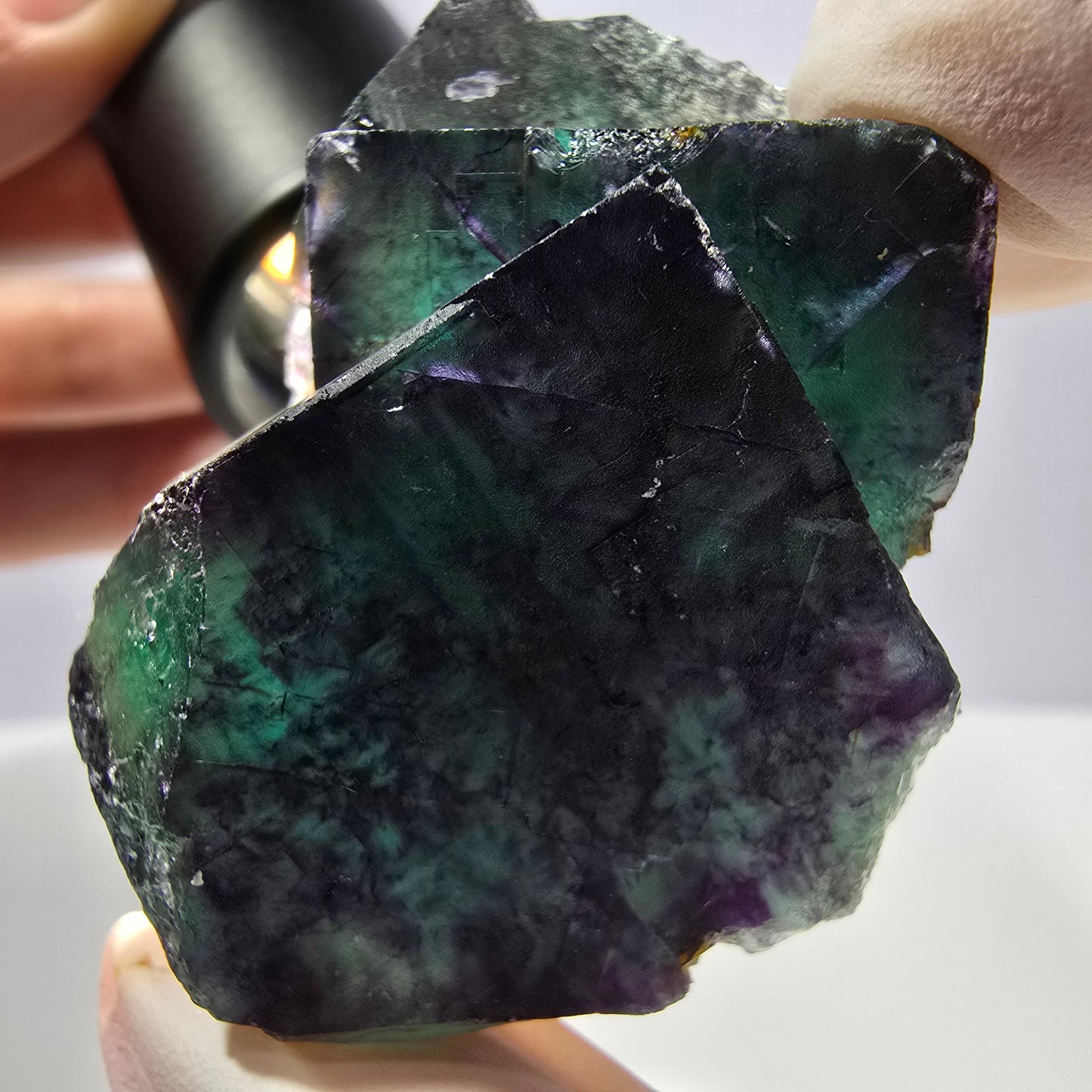 Spécimen de cube de fluorite fantôme parqueté vert violet Okorusu, Namibie 51*41*28 mm