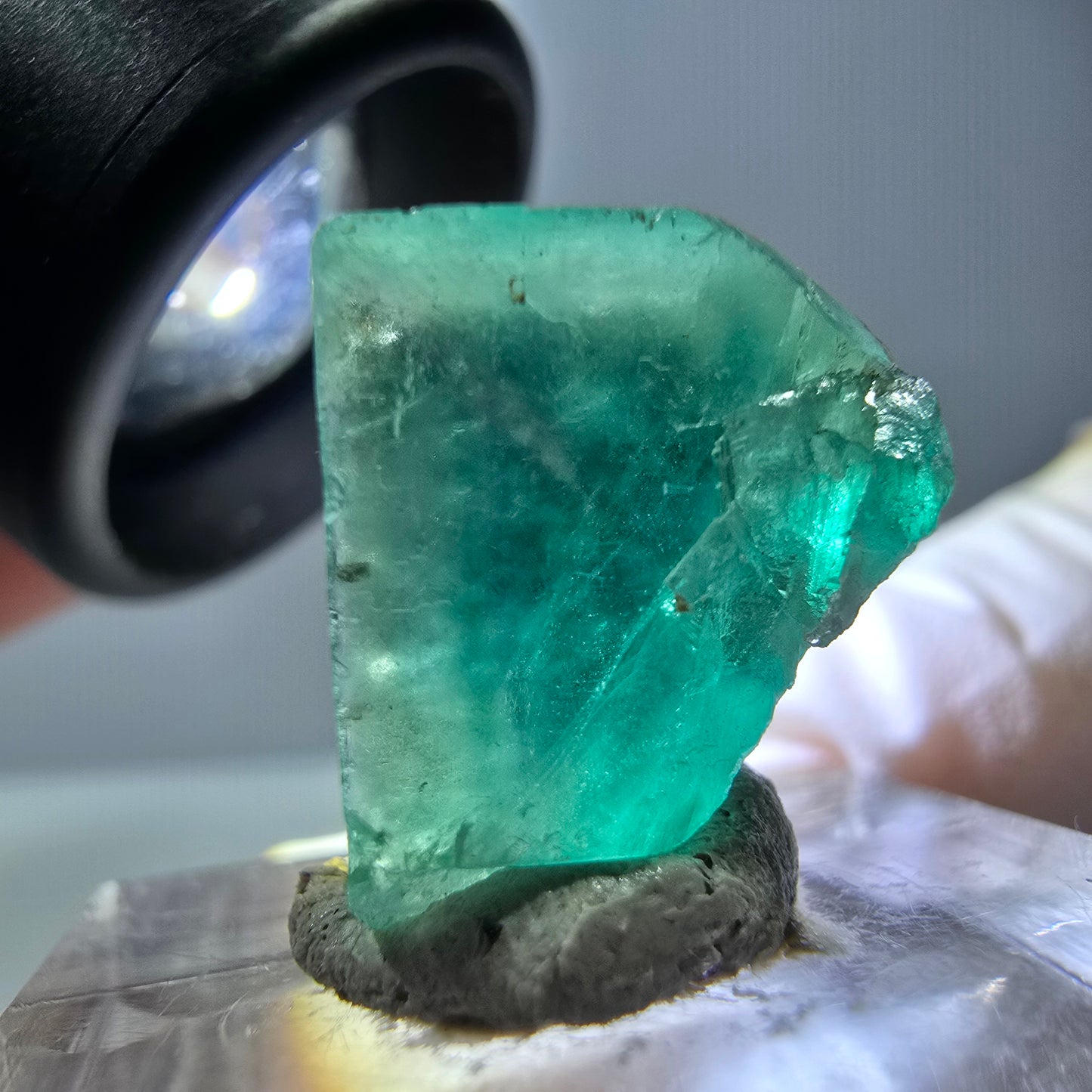 Klarer Phantom Fluorit Würfel parkettiert, grün Okorusu, Namibia 15*14*13mm