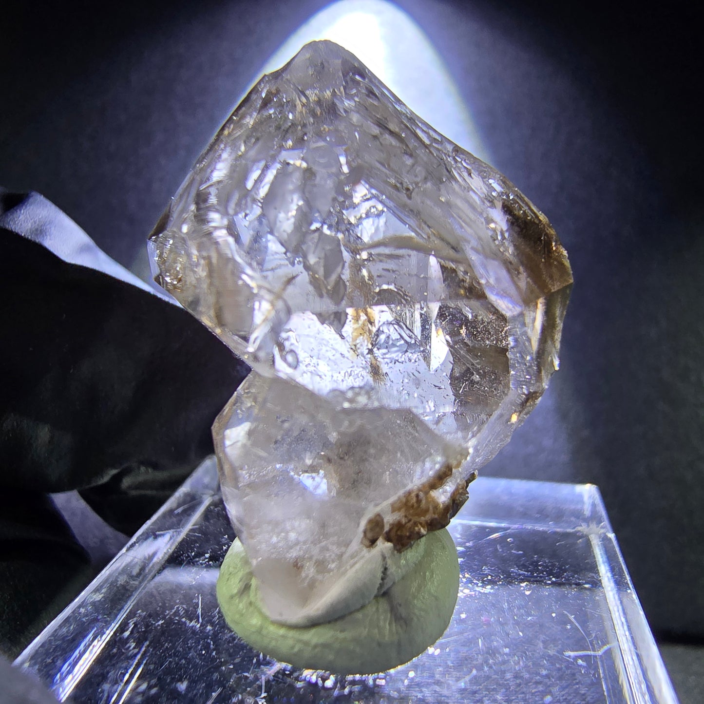 Klare Zepter Rauchquarz, Quarz Kristall Spitze 27*22*14mm aus Goboboseb Namibia