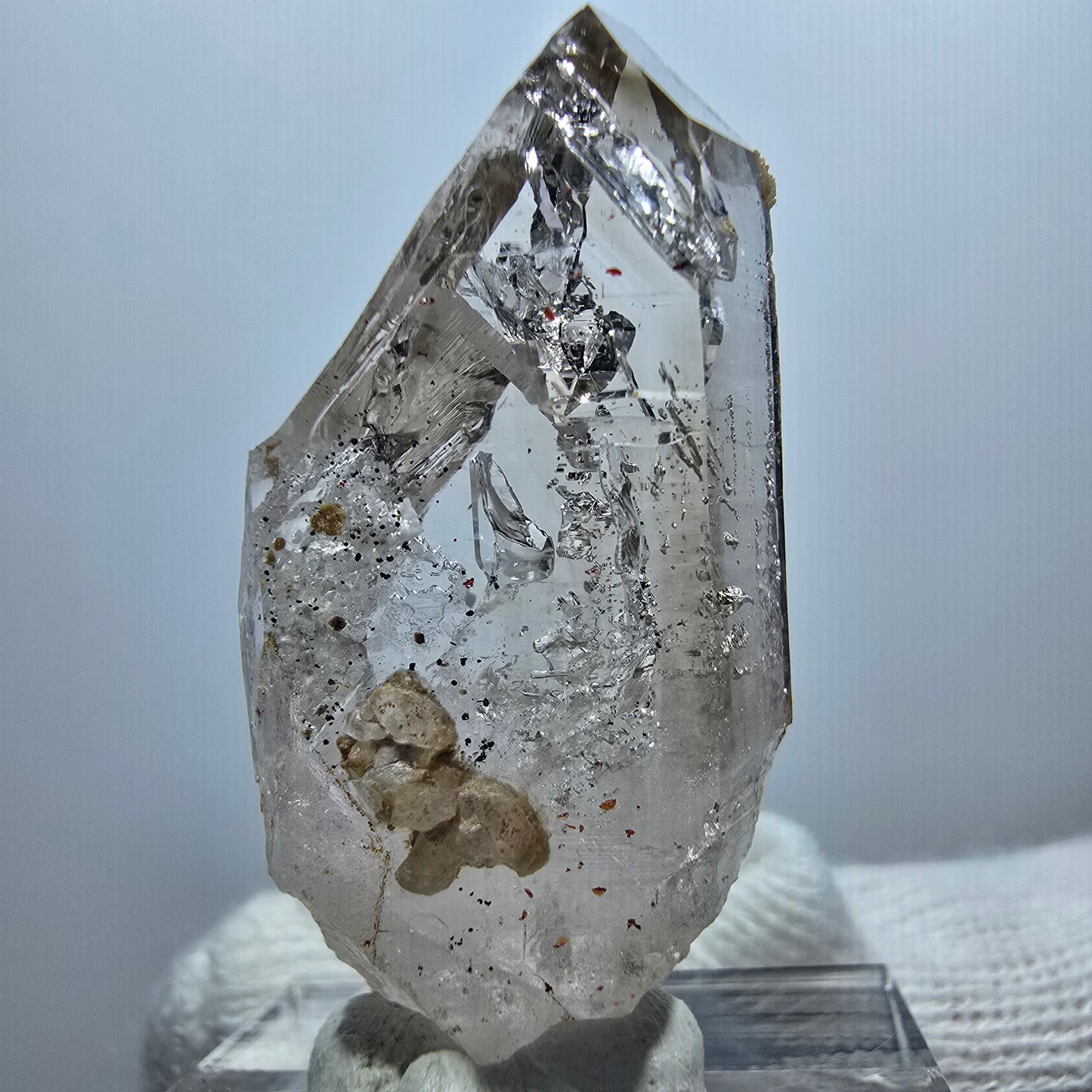 Enhydro Phantom Smoky Quartz Scepter, 1x Bubble Goboboseb, Namibia 37*19*11mm