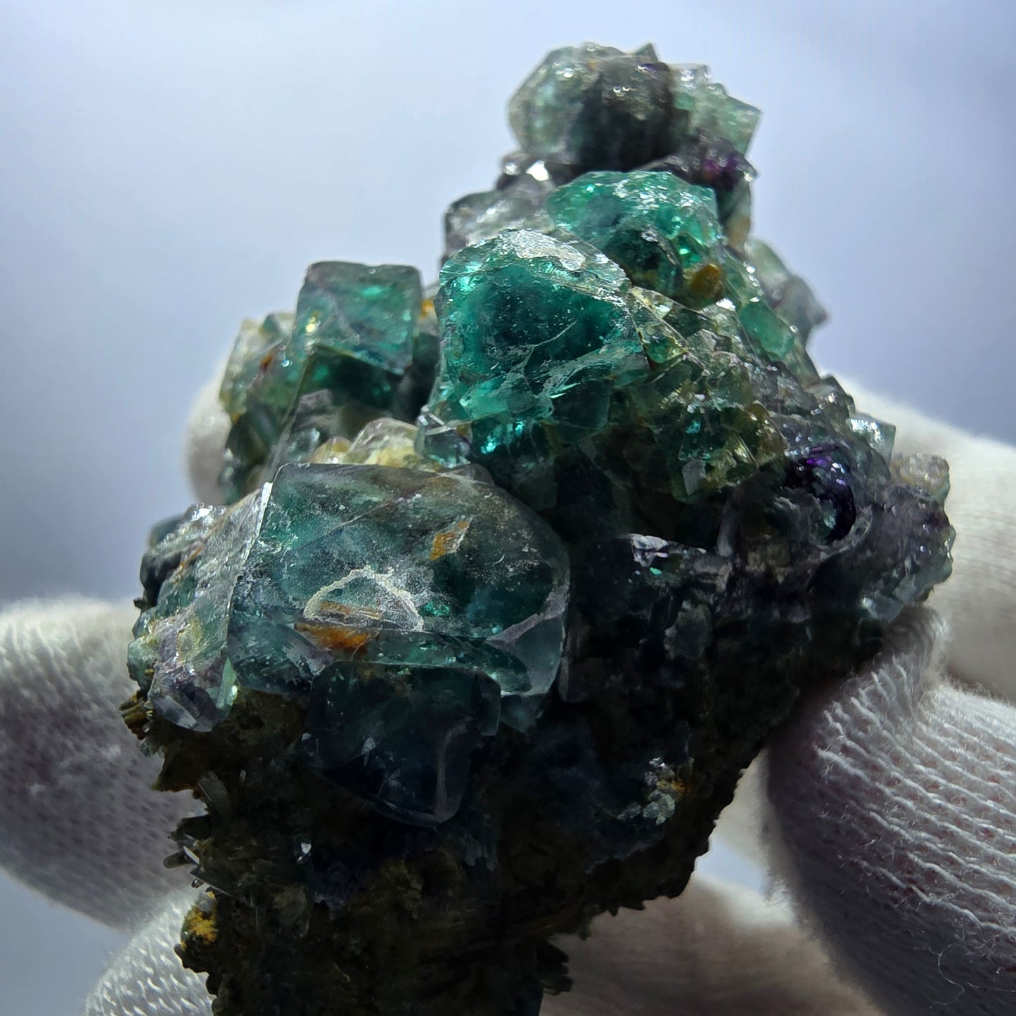 Cube de fluorite fantôme zonal, spécimen de tourmaline Schorl, Erongo, Namibie, 66 x 49 x 33 mm