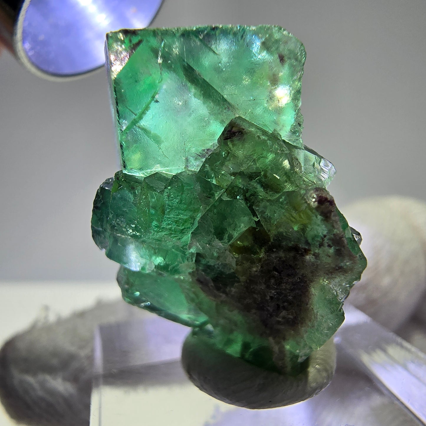 Morceaux de fluorite fantôme, vert violet zonal Okorusu, Namibie 28*24*15 mm