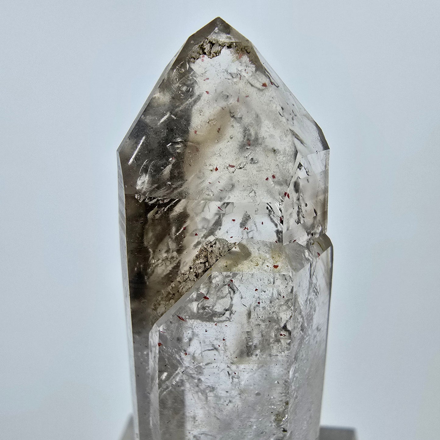 Enhydro Phantom Rauchquarz Lemurian Quarz, 4x Blase Goboboseb Namibia 48*16*11mm