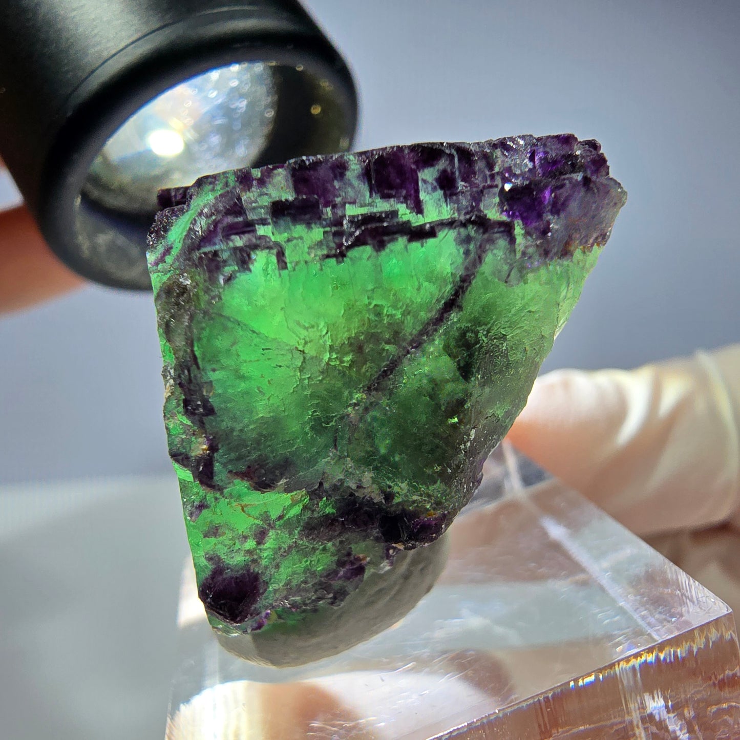Spécimen de cube de fluorite fantôme, parqueté, zonal Okorusu, Namibie 36*27*20 mm