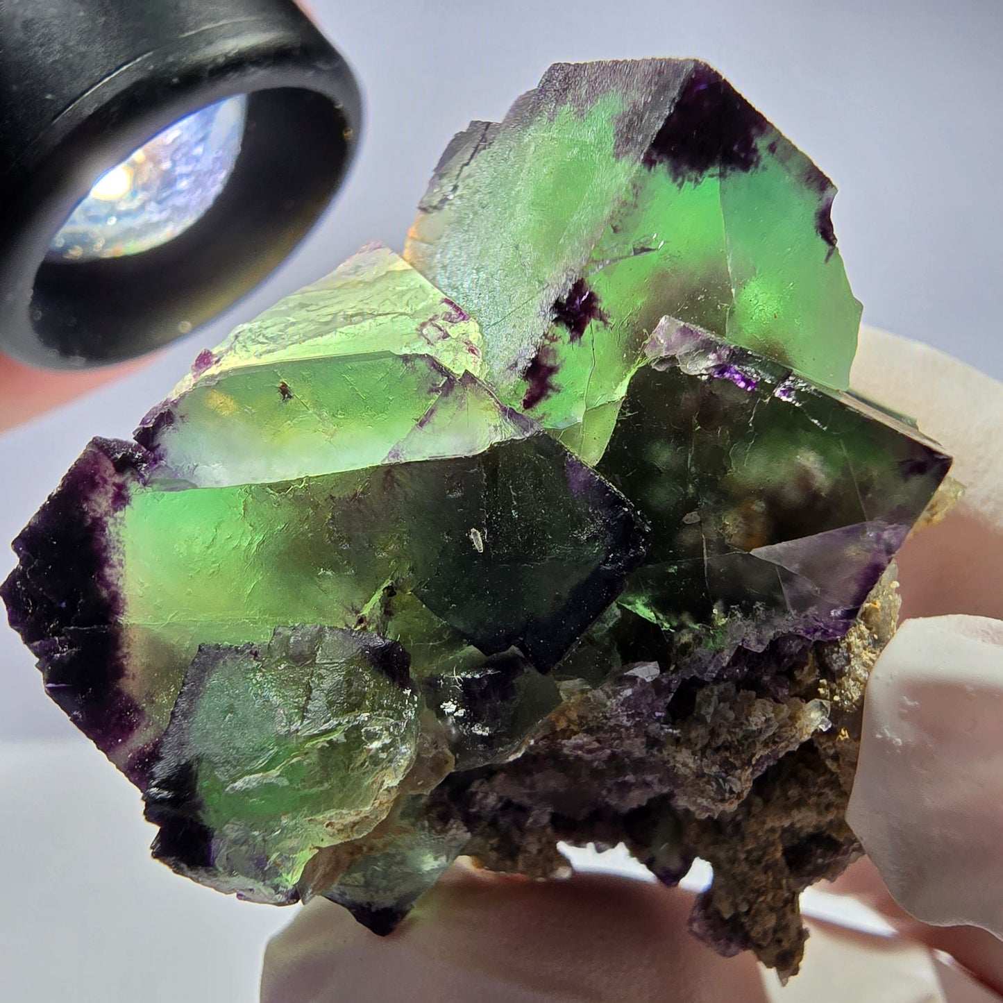 Spécimen de cube de fluorite fantôme, parqueté, zonal Okorusu, Namibie 45*38*36mm