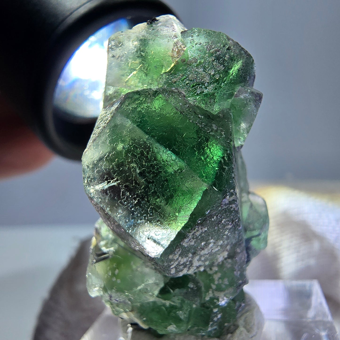 Phantom Fluorit, Schörl Turmalin, Muskovit Stufe Erongo, Namibia 35*20*20mm