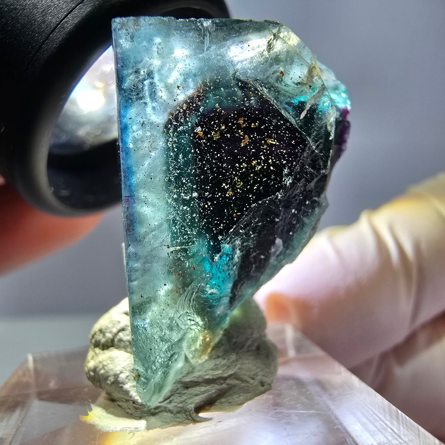Phantom Fluorit Würfel parkettiert, grün lila Okorusu, Namibia 27*20*16mm