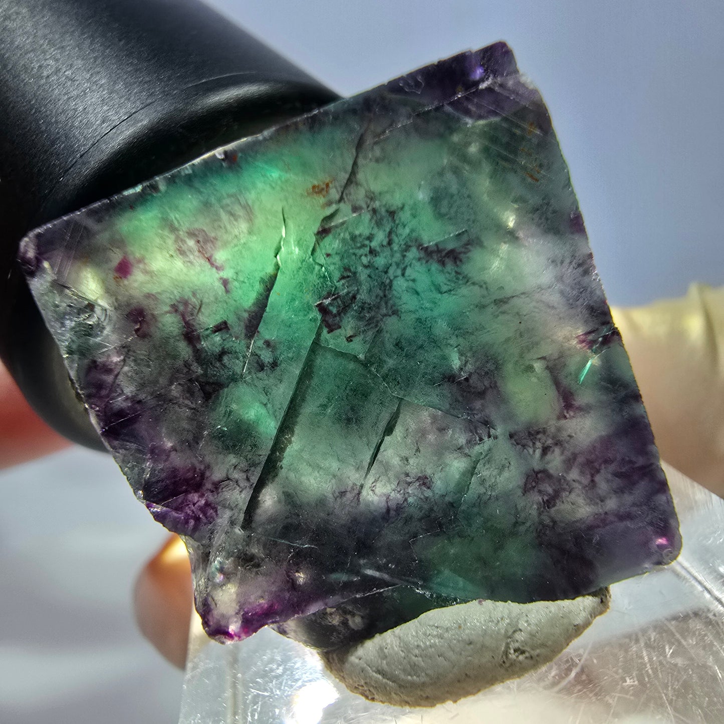 Phantom Fluorit Würfel parkettiert, grün lila Okorusu, Namibia 23*22*18mm