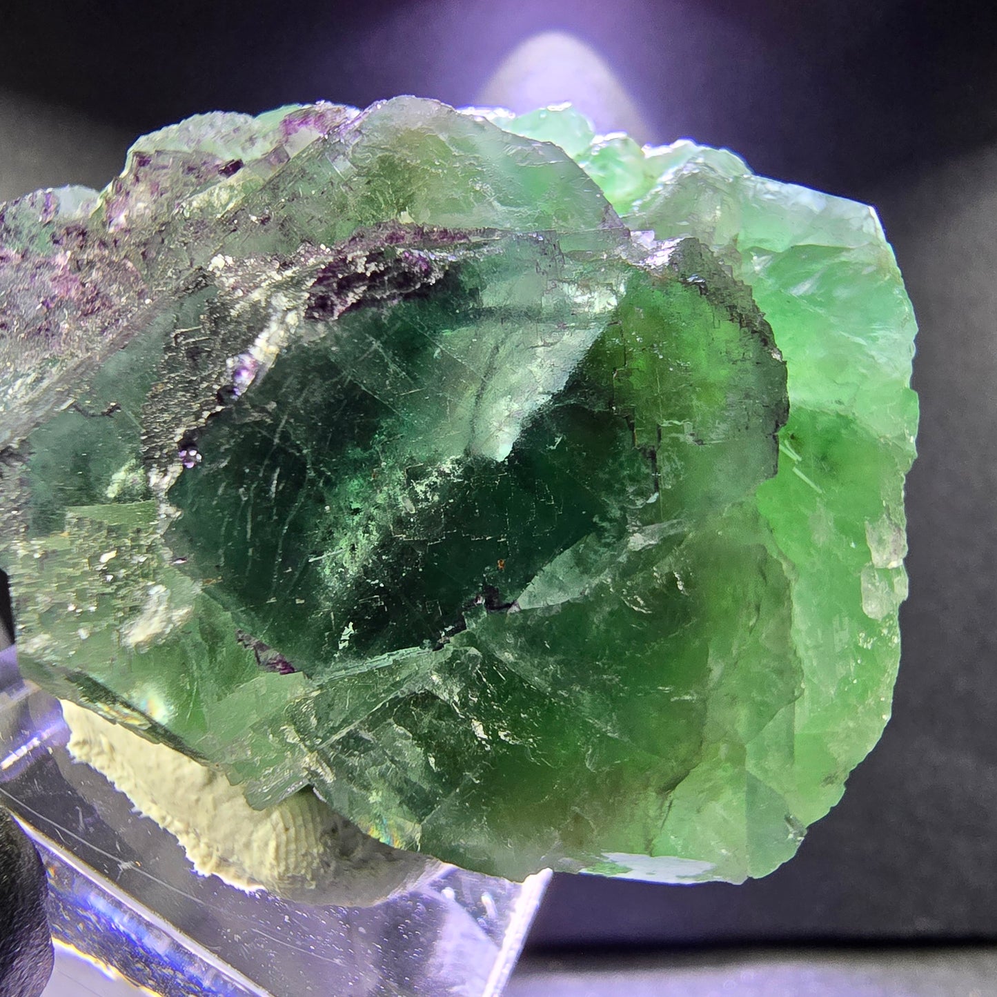 Seltene zonare Phantom Fluorit XX Stufe grün lila 45*39*21mm Okorusu, Namibia