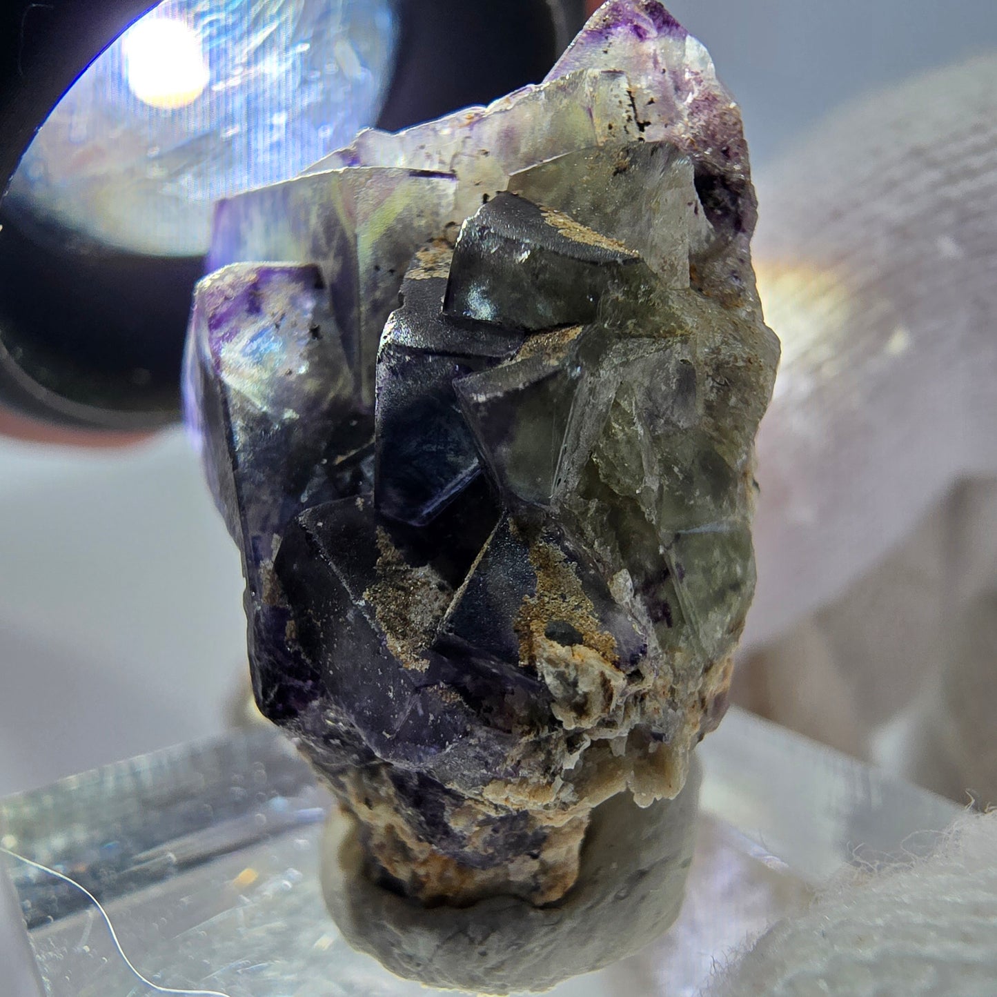 Cube de fluorite fantôme zonal, spécimen d'orthose, Erongo, Namibie, 27 x 26 x 18 mm