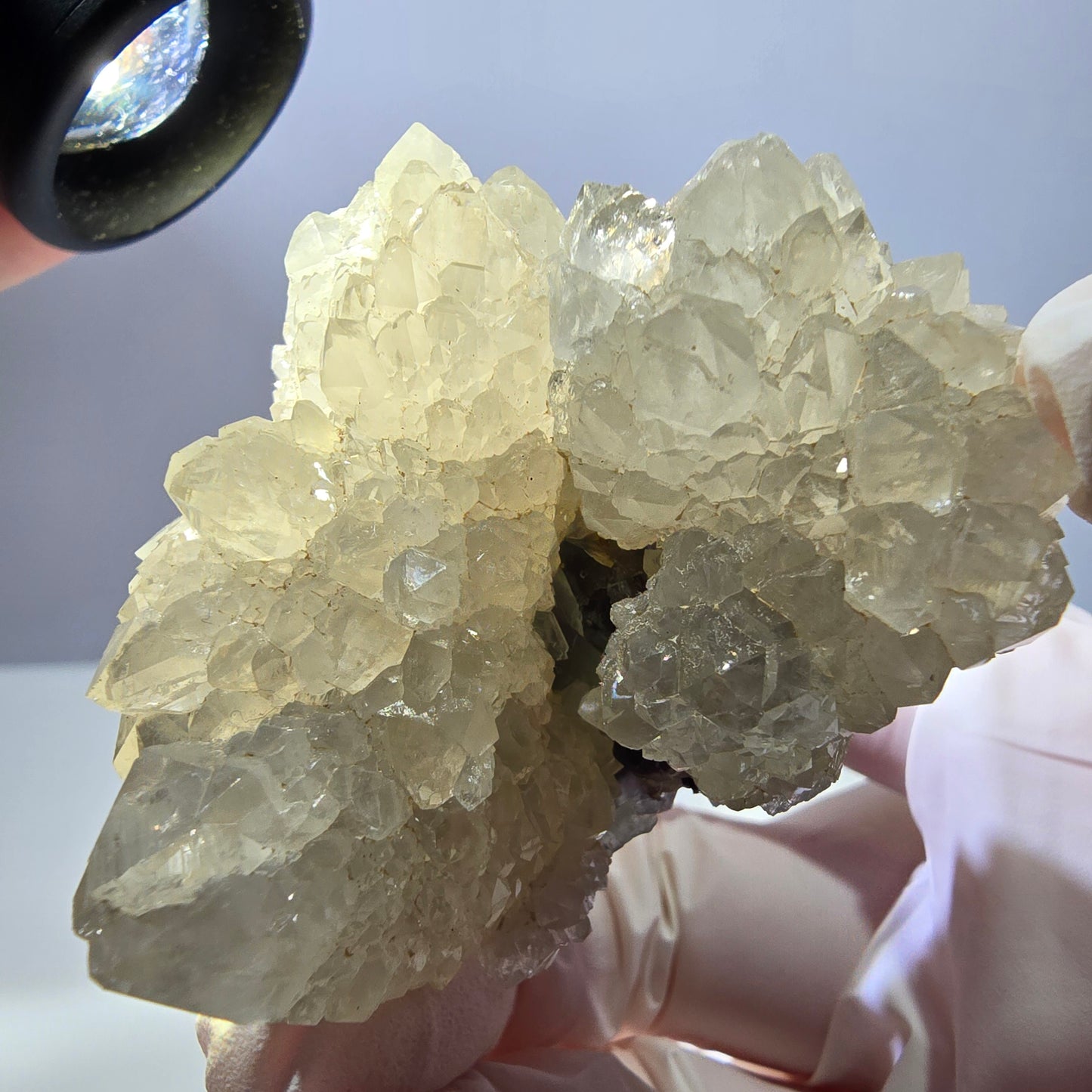 Rare cube de fluorite fantôme, spécimen de quartz vert violet Okorusu Namibie 53*49*38mm