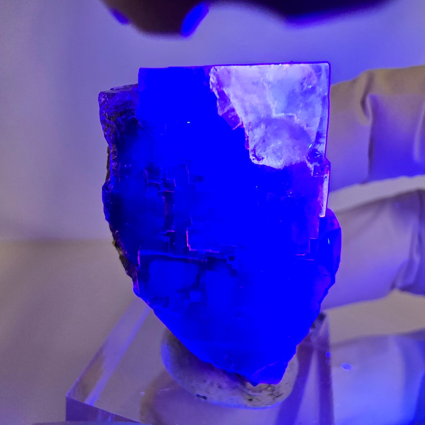 Seltene Fluorit Würfel Stufe, grün lila Okorusu, Namibia 37*34*21mm