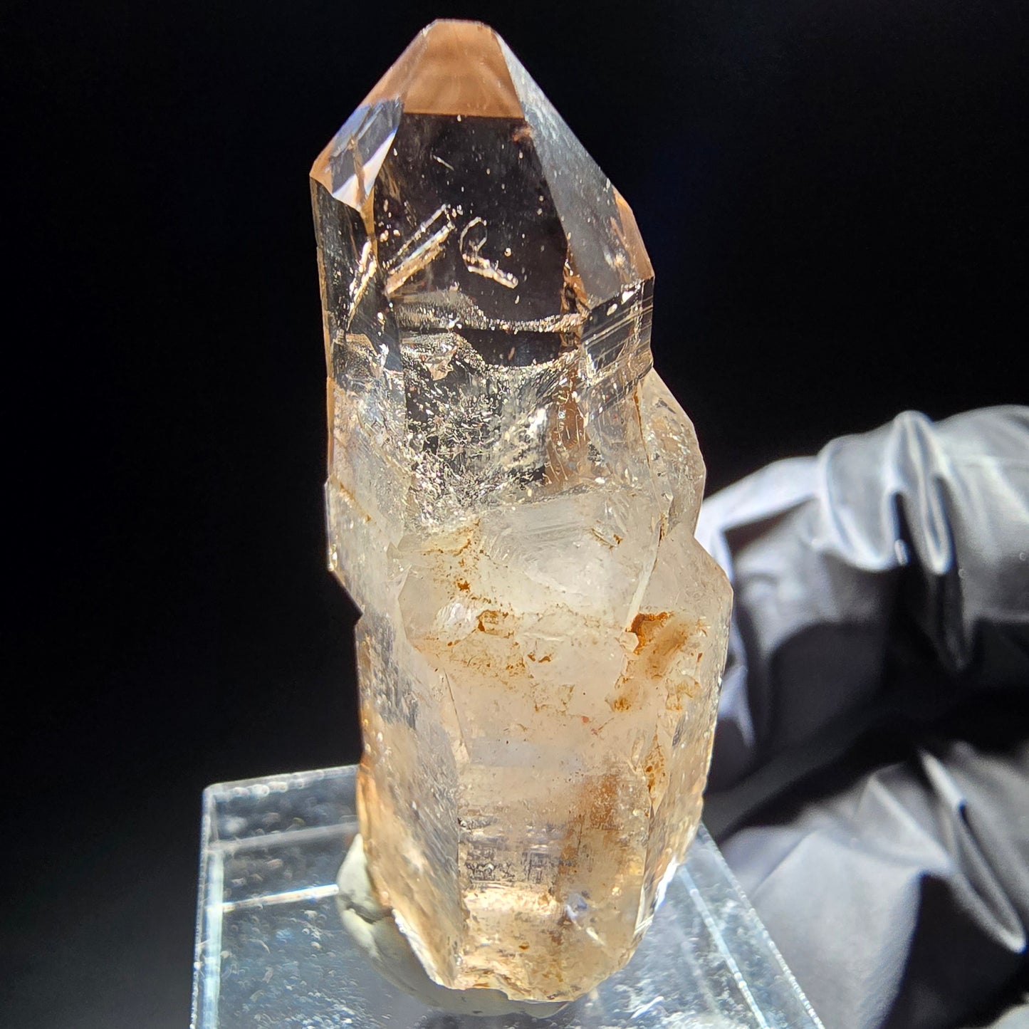 Klare Phantom Rauchquarz Zepter Spitze Goboboseb, Namibia 42*19*12mm Sammlung
