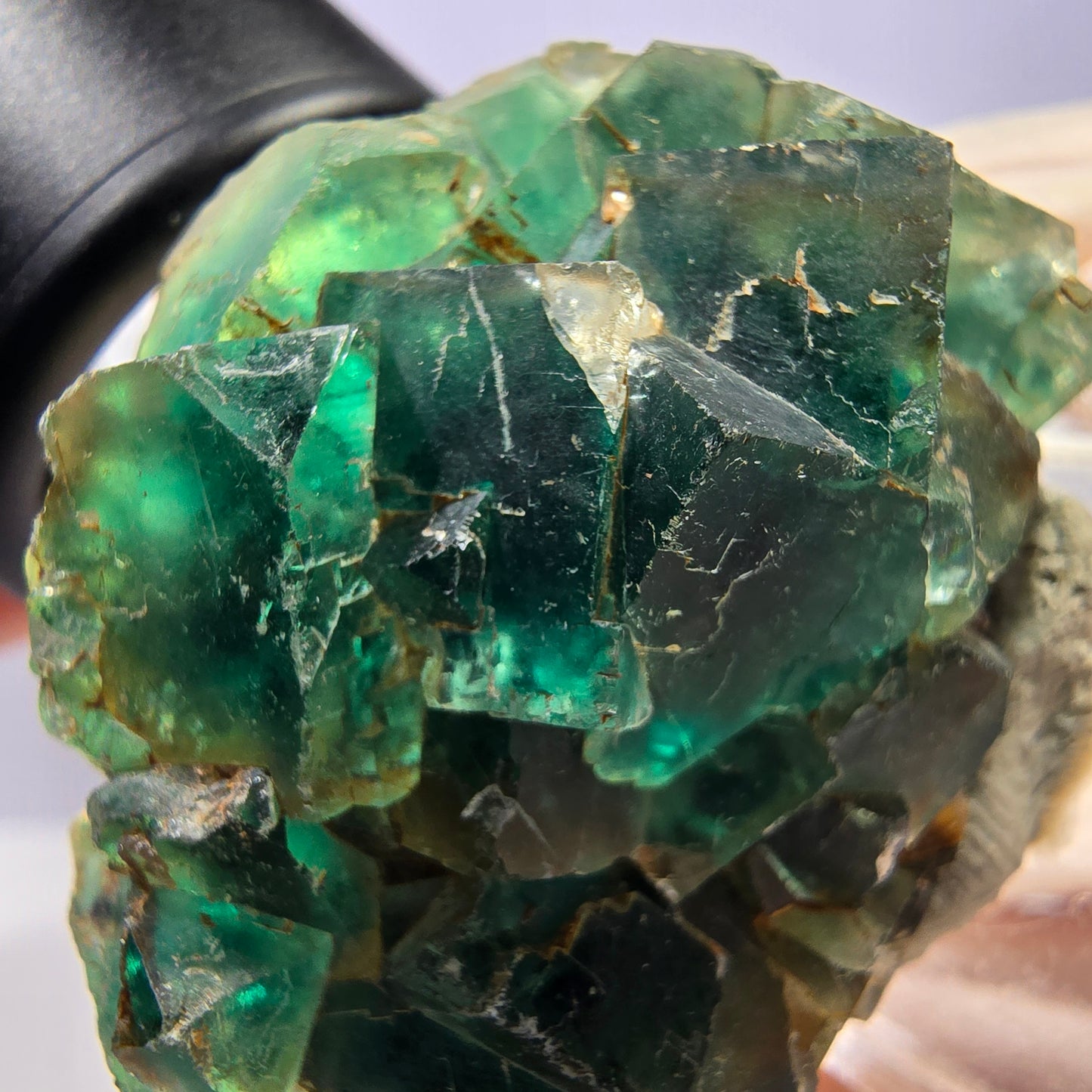 Seltene Phantom Fluorit Würfel Stufe, grün Okorusu, Namibia 41*34*20mm