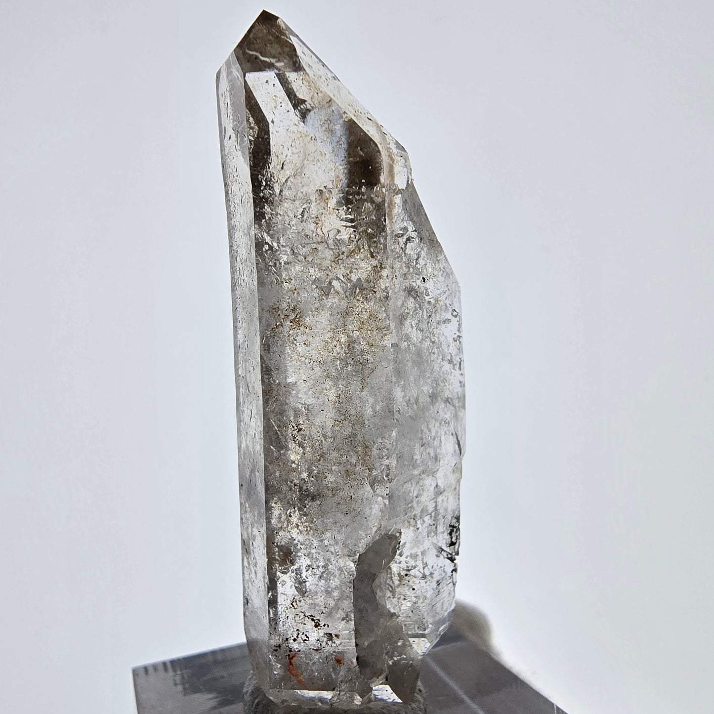 Sceptre de poche Saint-Valentin en quartz fumé fantôme squelette, Namibie 51 x 17 x 12 mm