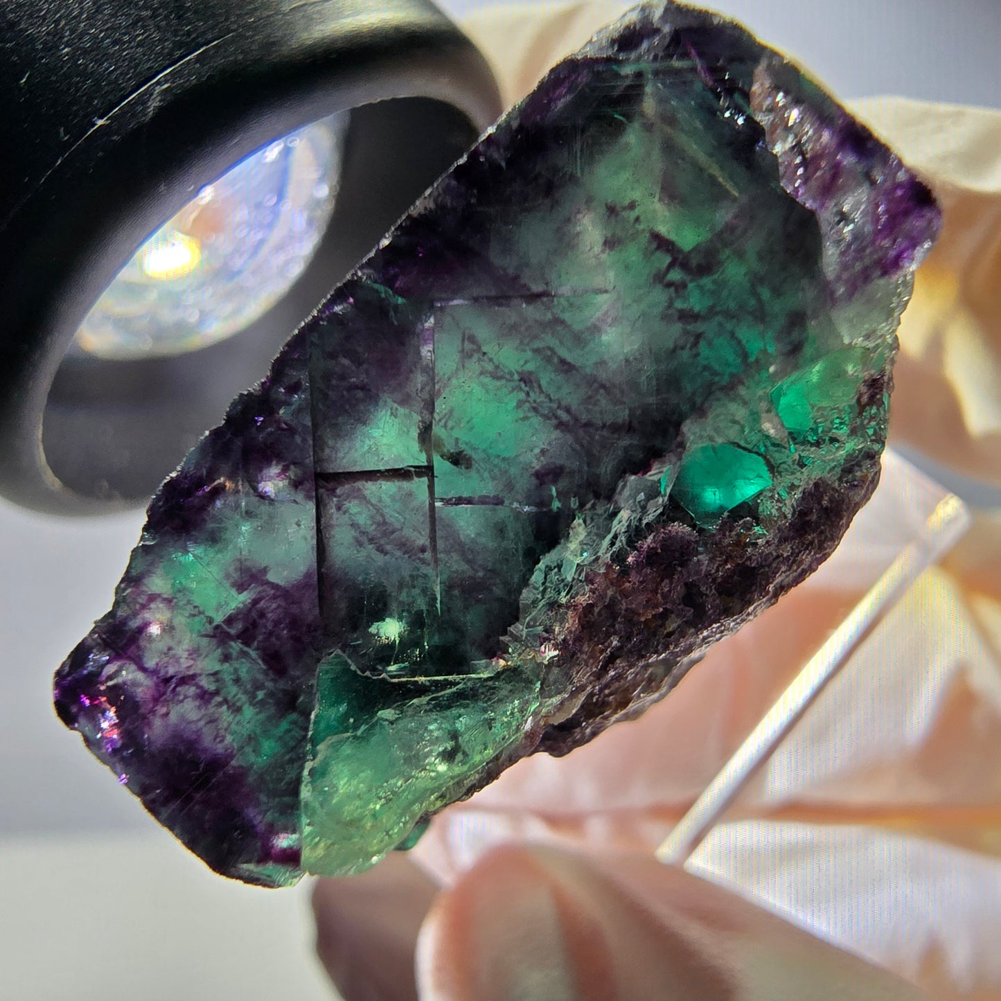 Rare Fluorite Cube Specimen, green purple Okorusu, Namibia 30*22*16mm