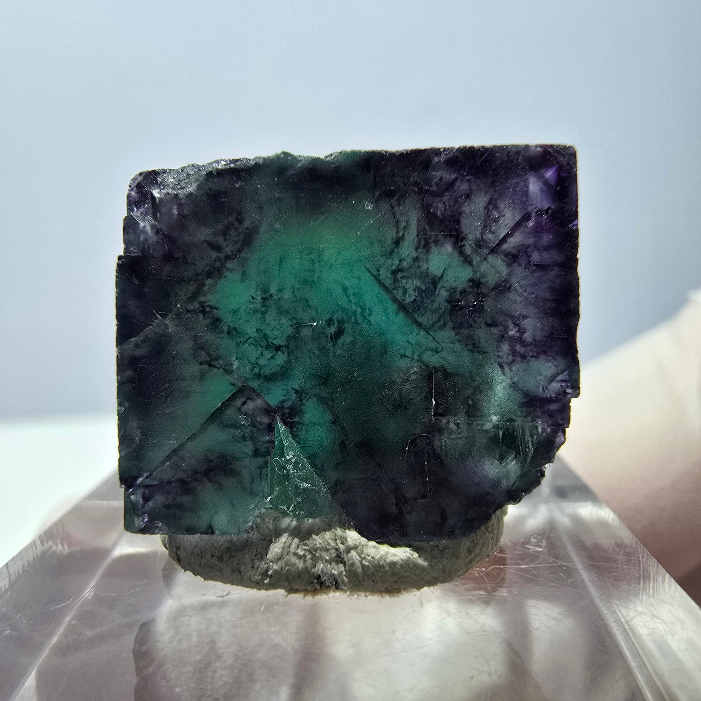 Phantom Fluorit Würfel parkettiert, grün lila Okorusu, Namibia 19*18*16mm
