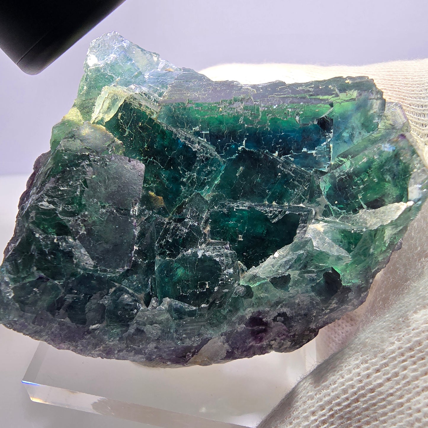 Phantom Fluorit Würfel Stufe parkettiert grün türkis Okorusu, Namibia 66*52*45mm
