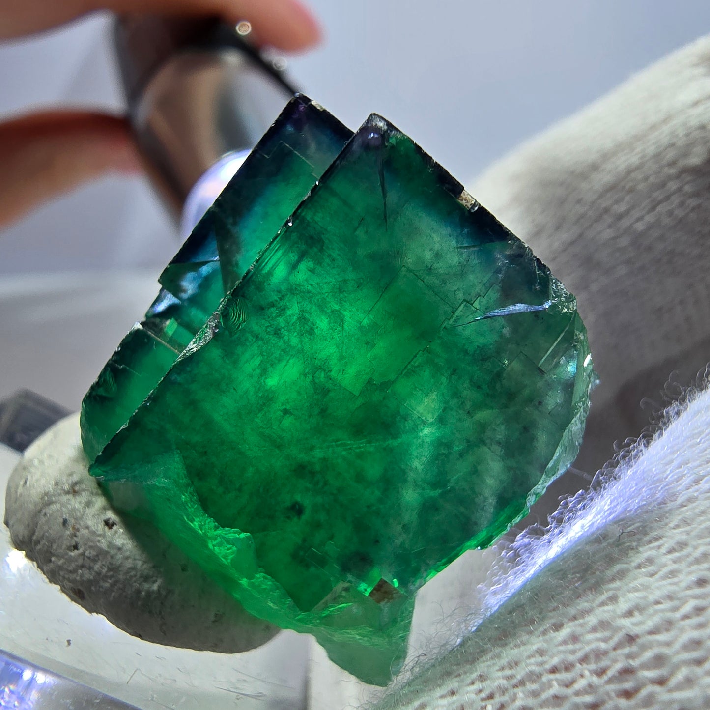 Phantom Fluorit Würfel Stufe parkettiert zonal Okorusu, Namibia 39*27*21mm