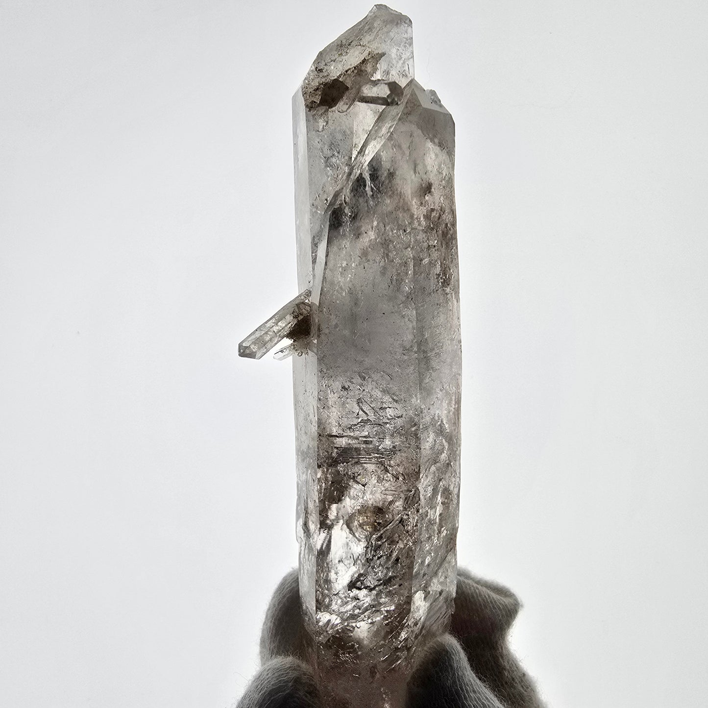 Skelett Phantom Hämatit Rauchquarz DT Zepter Valentine Pocket, Namibia 114*39*23mm
