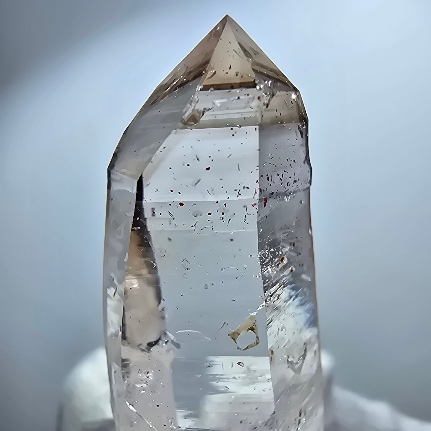 Enhydro Lemurian Phantom Rauchquarz Zepter Spitze Goboboseb, Namibia 41*18*11mm