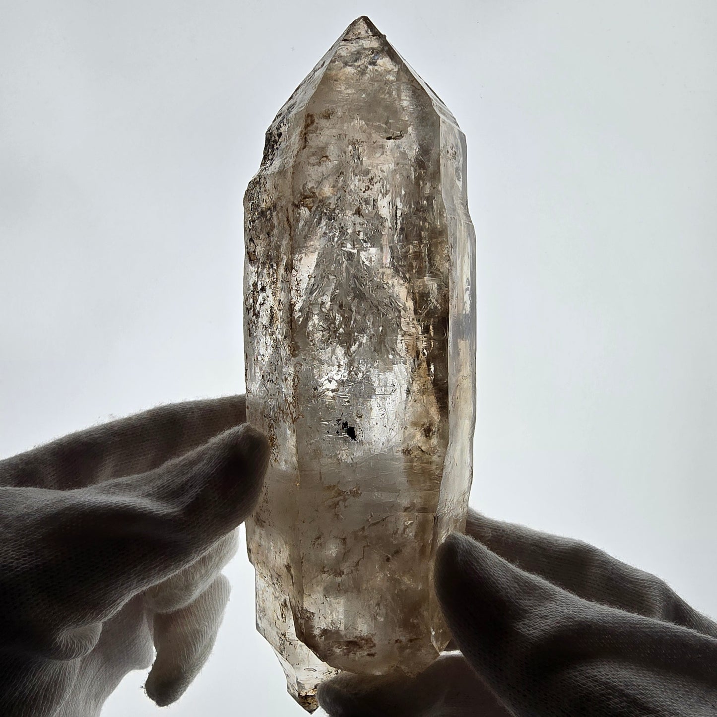 XL Skeleton Phantom Smoky Quartz DT Sceptre Valentine Pocket, Namibie 183*56*44mm