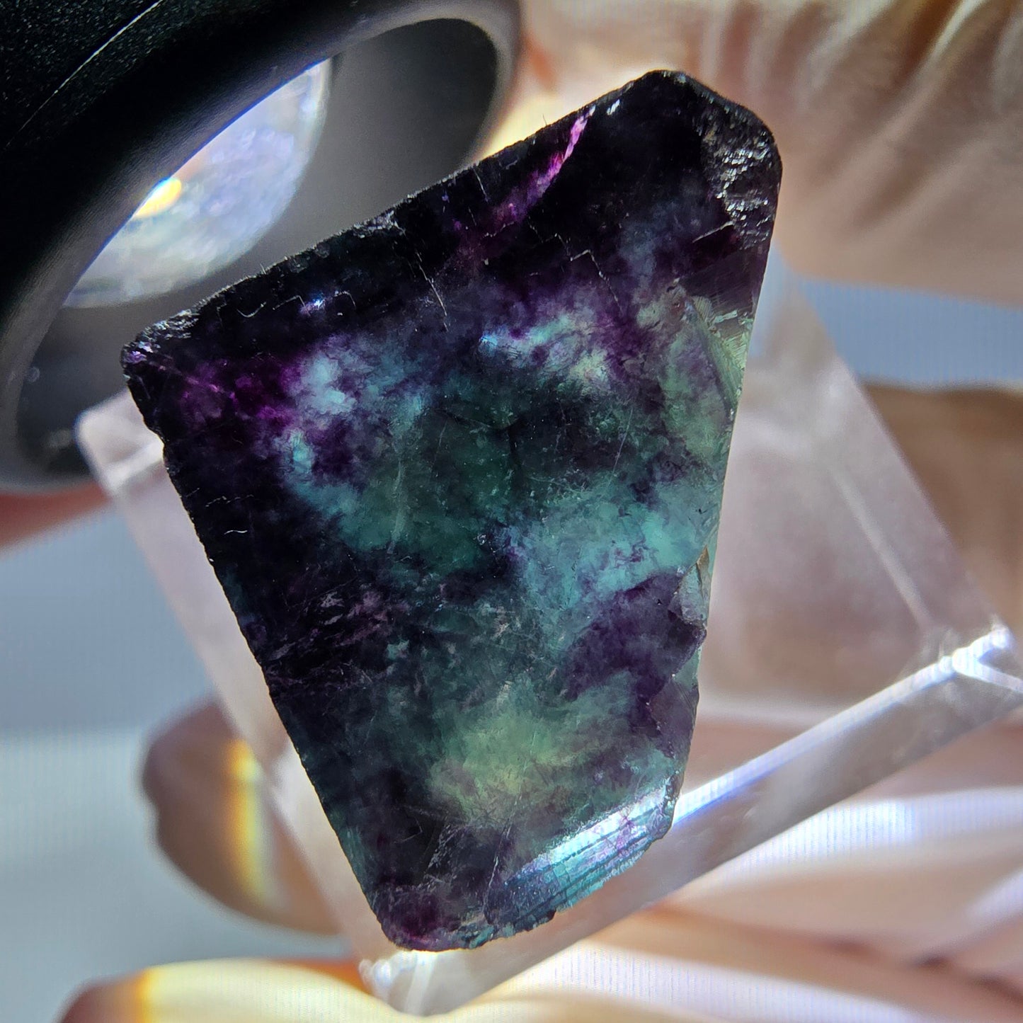 Phantom Fluorit Würfel parkettiert, grün lila Okorusu, Namibia 17*17*17mm