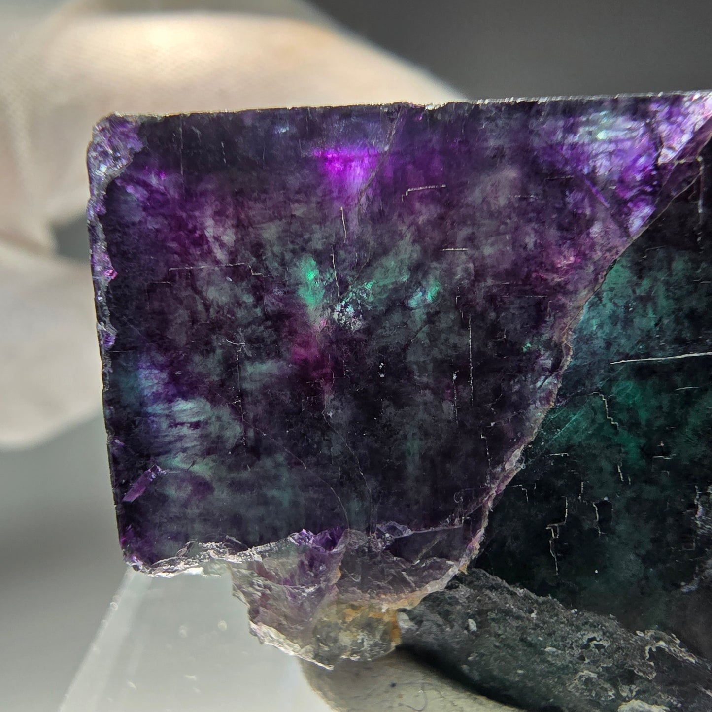 Seltener Phantom Fluorit Würfel Tie-Dye Pocket, Okorusu, Namibia 34*29*28mm