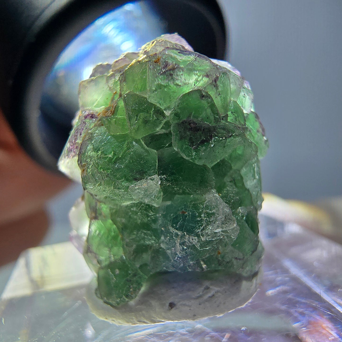 Cube de fluorite fantôme, zonal, spécimen de tourmaline Schorl, Erongo, Namibie, 18 x 15 x 15 mm