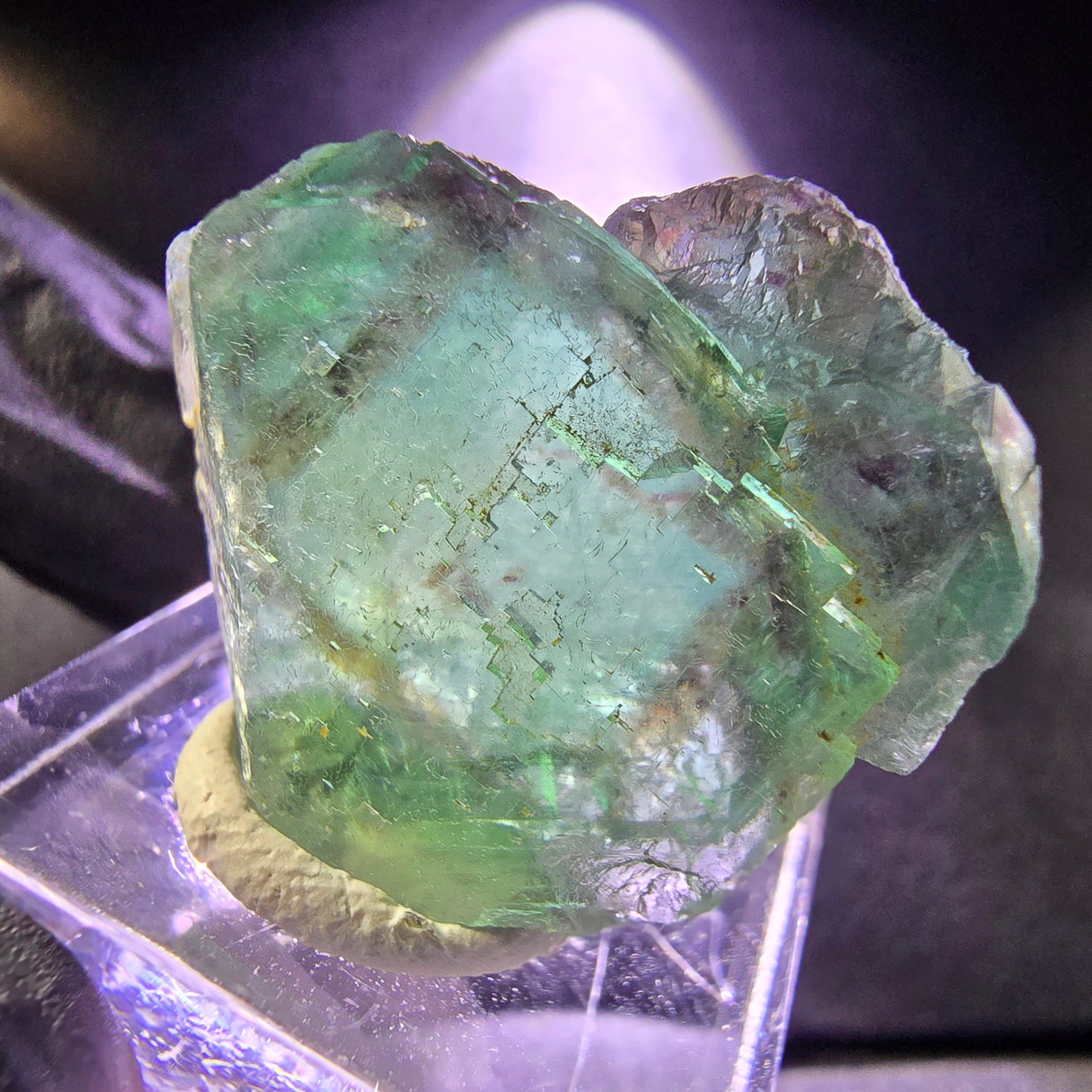 Seltener Phantom Fluorit Würfel grün lila 29*26*11mm Okorusu, Namibia Sammlung