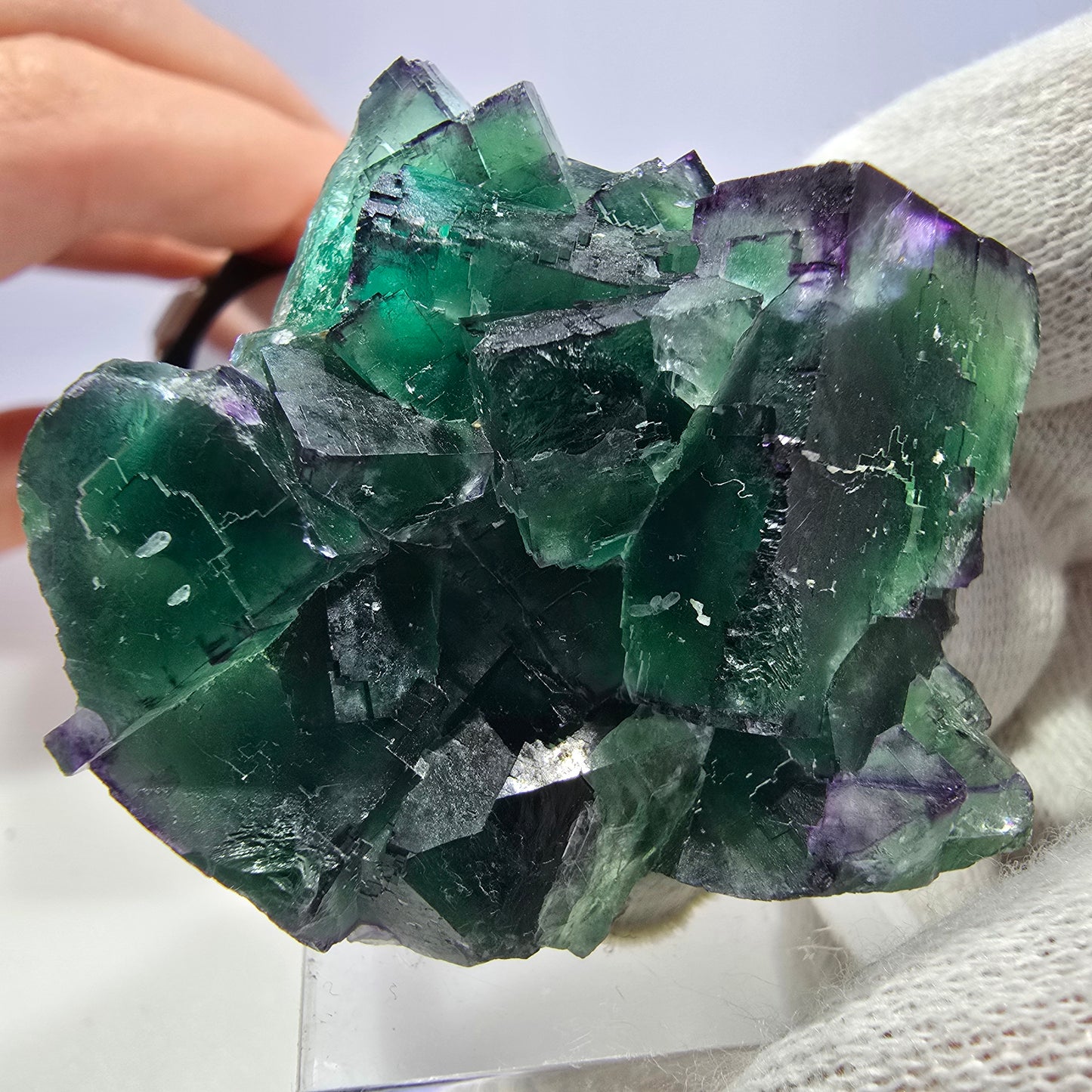 Phantom Fluorit Würfel Stufe parkettiert zonal Okorusu, Namibia 50*40*28mm