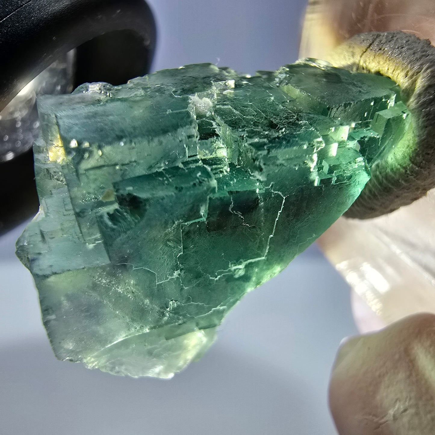 Klarer Phantom Fluorit Würfel parkettiert, grün Okorusu, Namibia 26*19*16mm