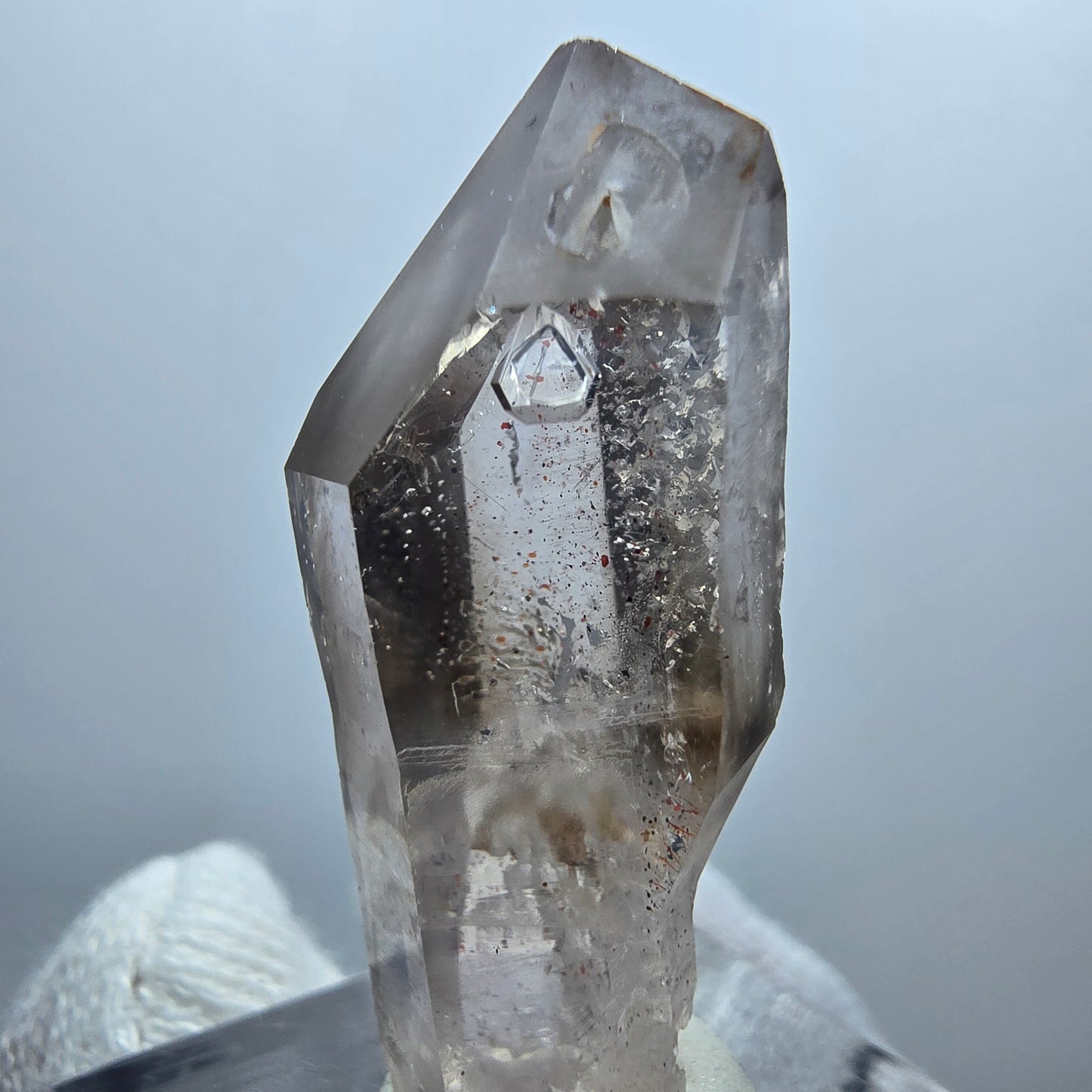 Enhydro Phantom Smoky Quartz Scepter, 1x Bubble Goboboseb, Namibia 35*15*13mm