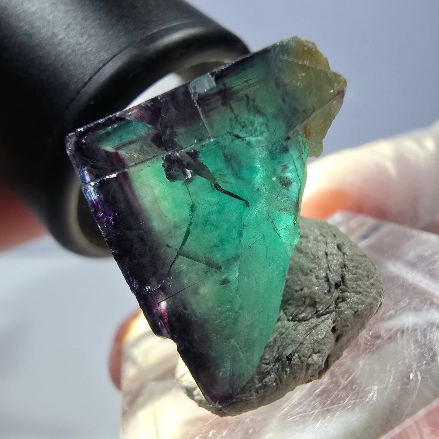 Phantom Fluorit Würfel parkettiert, grün lila Okorusu, Namibia 21*19*16mm