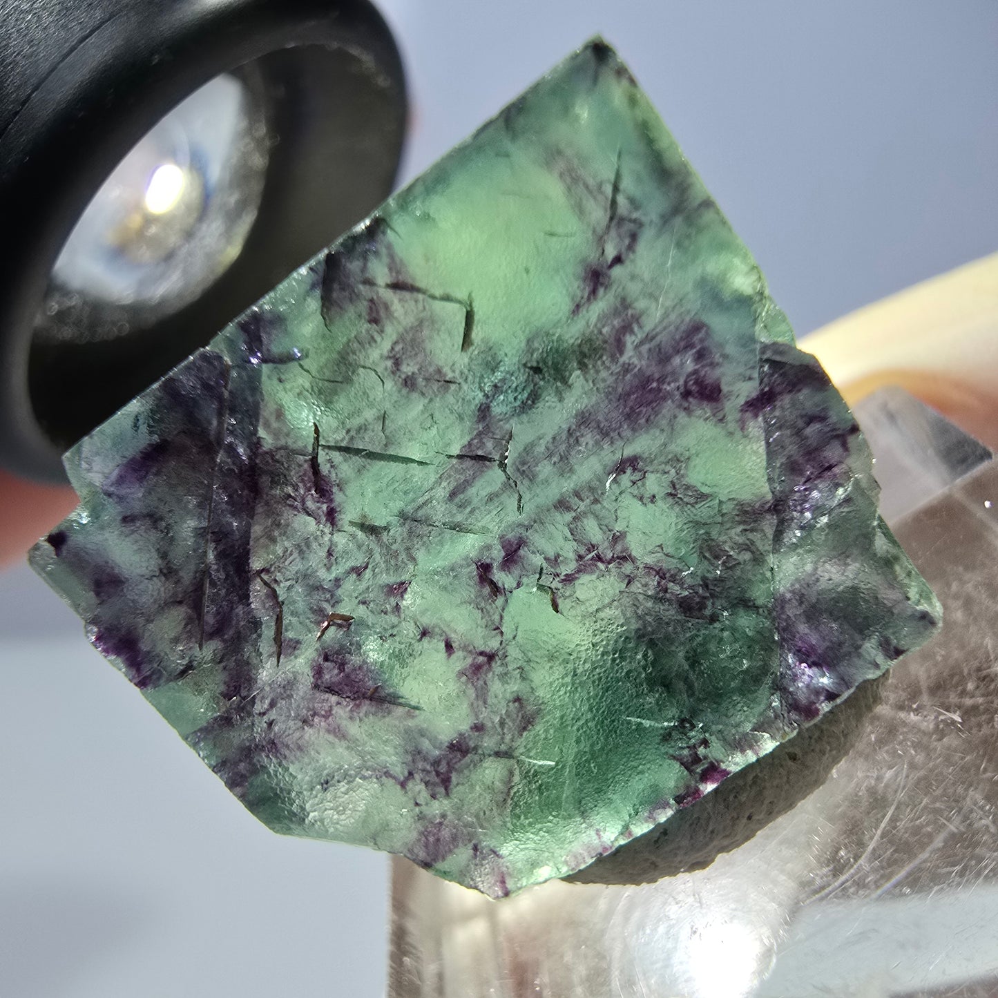 Phantom Fluorit Würfel parkettiert, grün lila Okorusu, Namibia 21*19*8mm