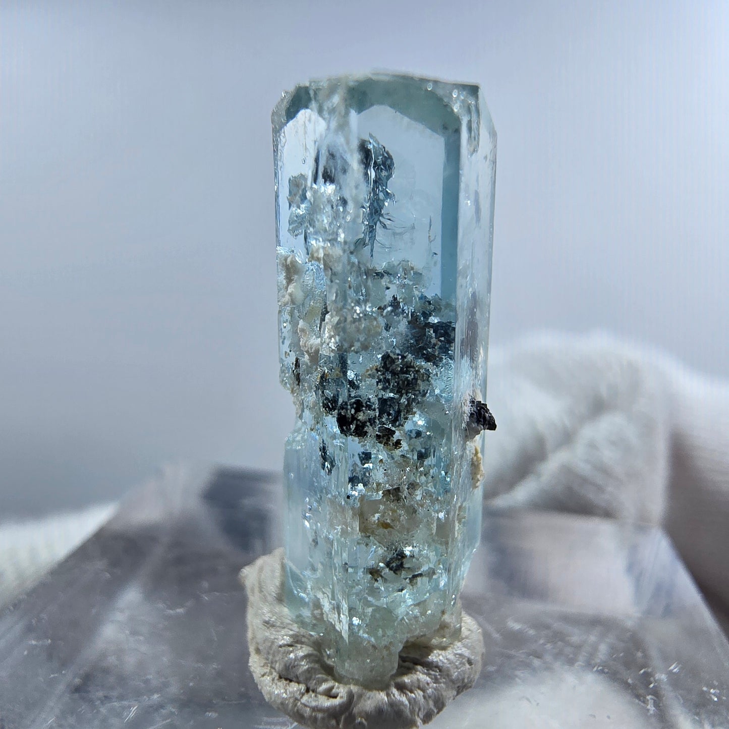 Aigue-marine Setlene, tourmaline Schörl stade Erongo, Namibie 19*7*7mm
