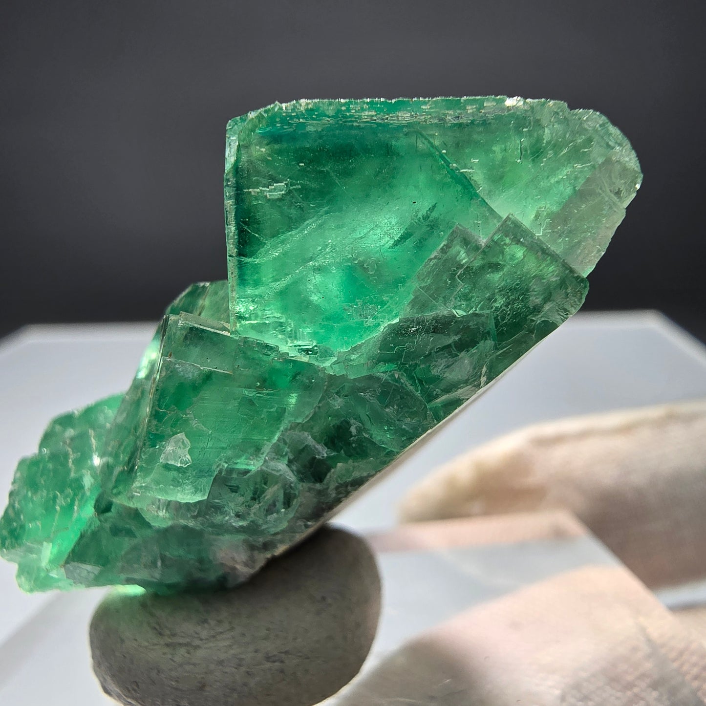 Klare Phantom Fluorit Würfel Stufe grün Okorusu, Namibia 40*36*20mm Sammlung