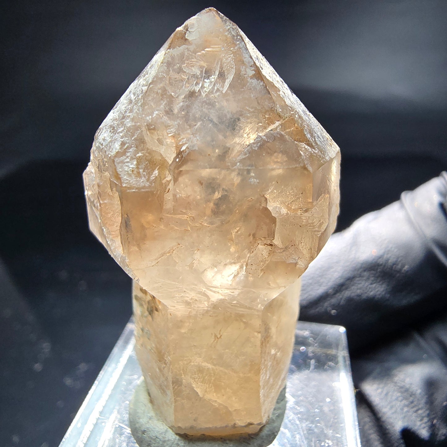 Schöne Phantom Rauchquarz Zepter Hyalit Spitze Erongo, Namibia 39*24*15mm