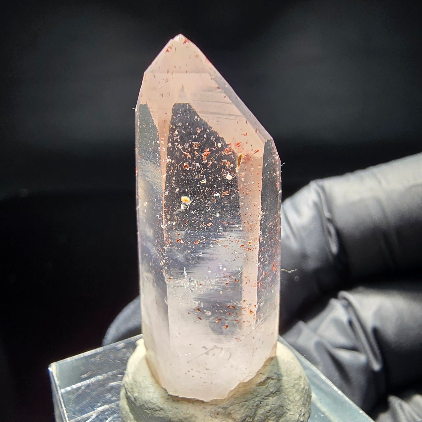 Clear Phantom Amethyst Smoky Quartz with Red Iron Goboboseb Namibia 37*15*11mm