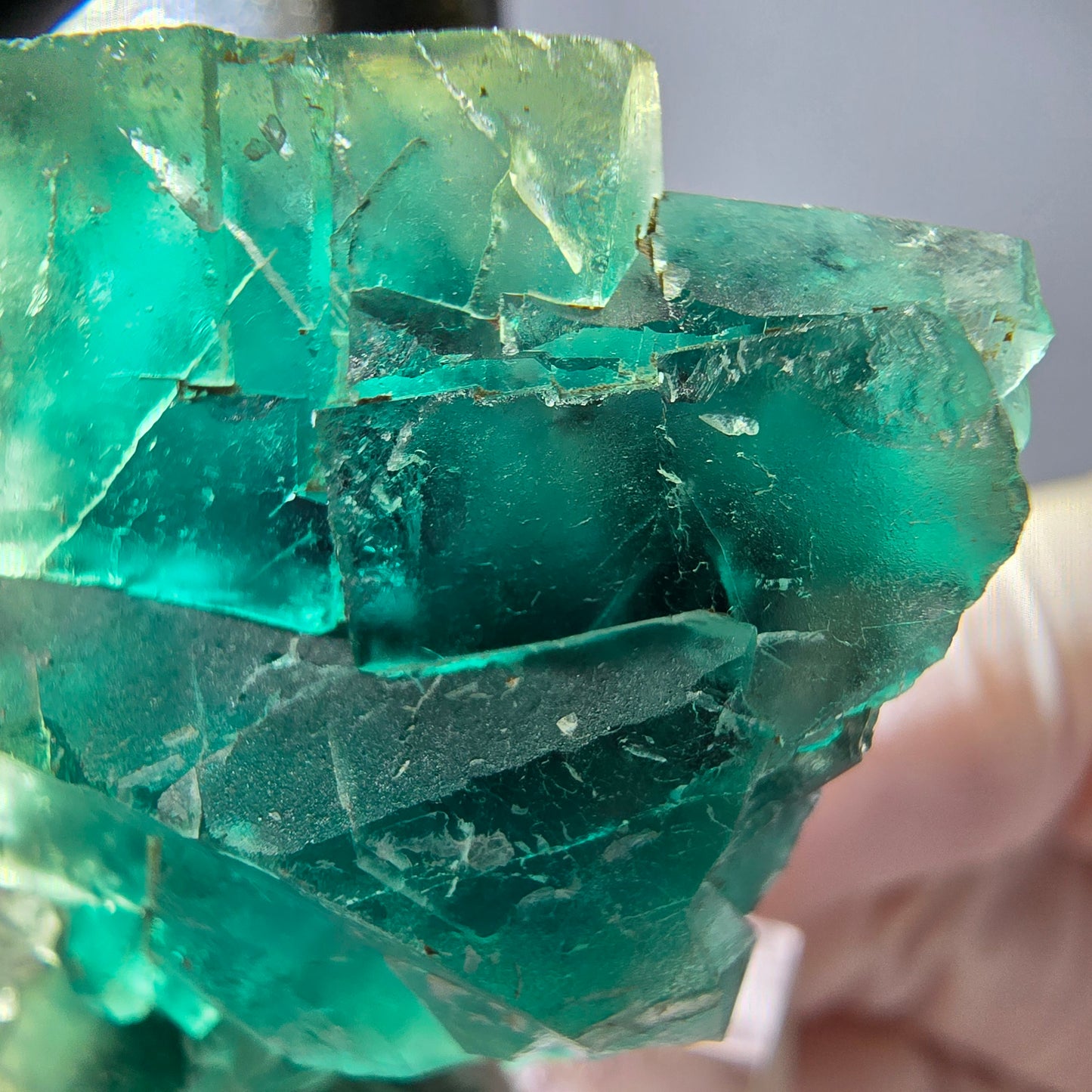 Phantom Fluorit Würfel Stufe, grün lila Okorusu, Namibia 37*30*16mm